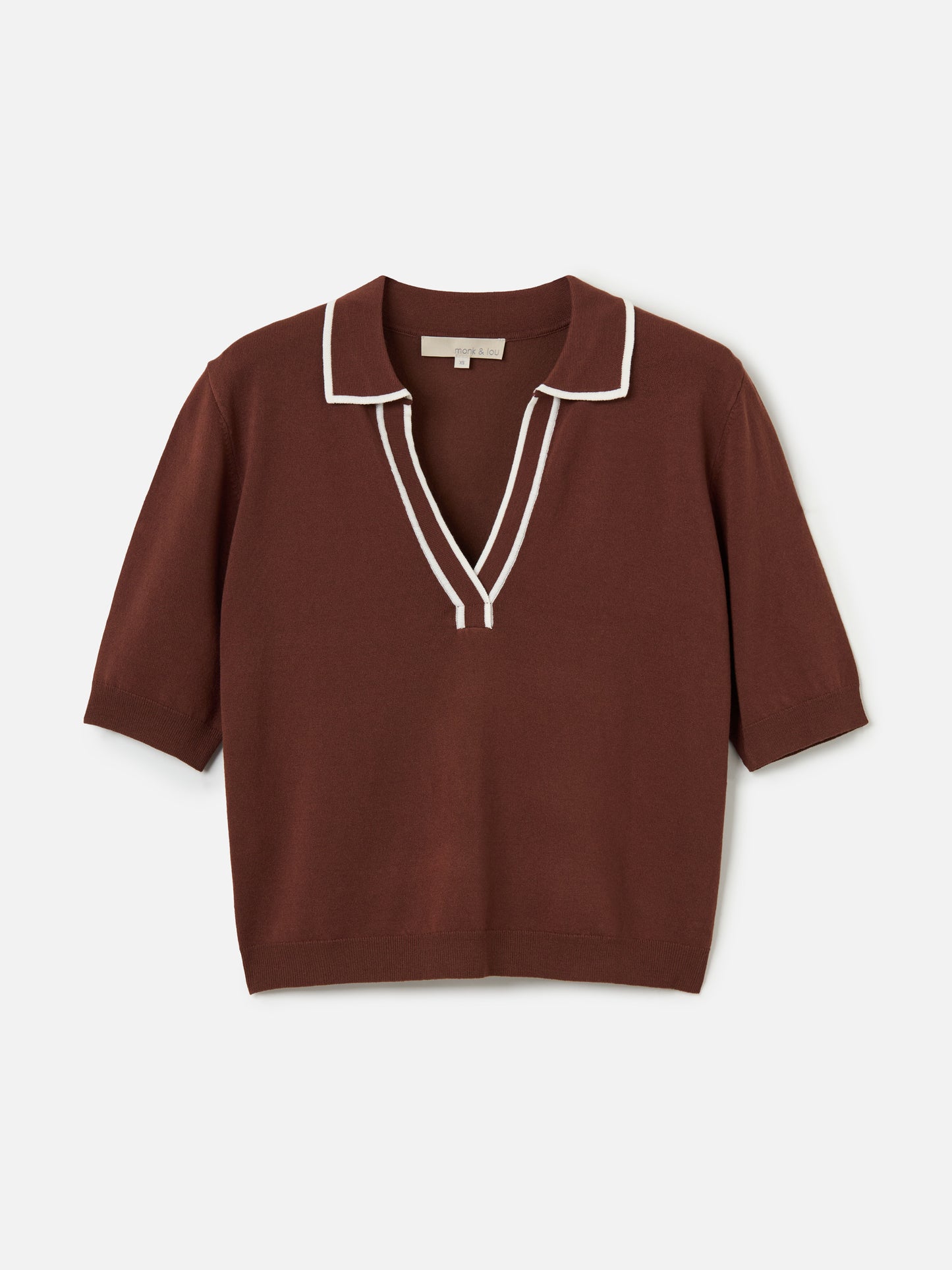 MONK & LOU - Florence Polo Sweater - Pecan