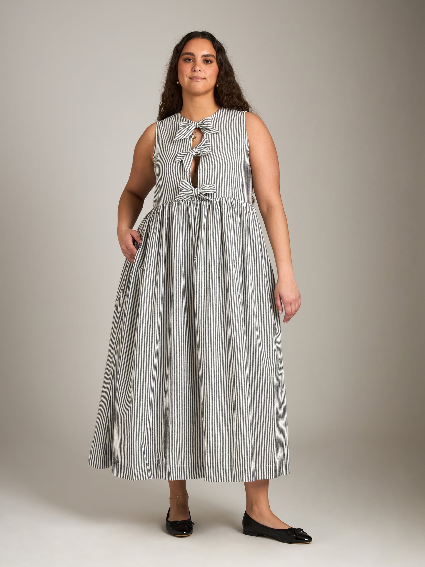 Stripe Bow Front Dress