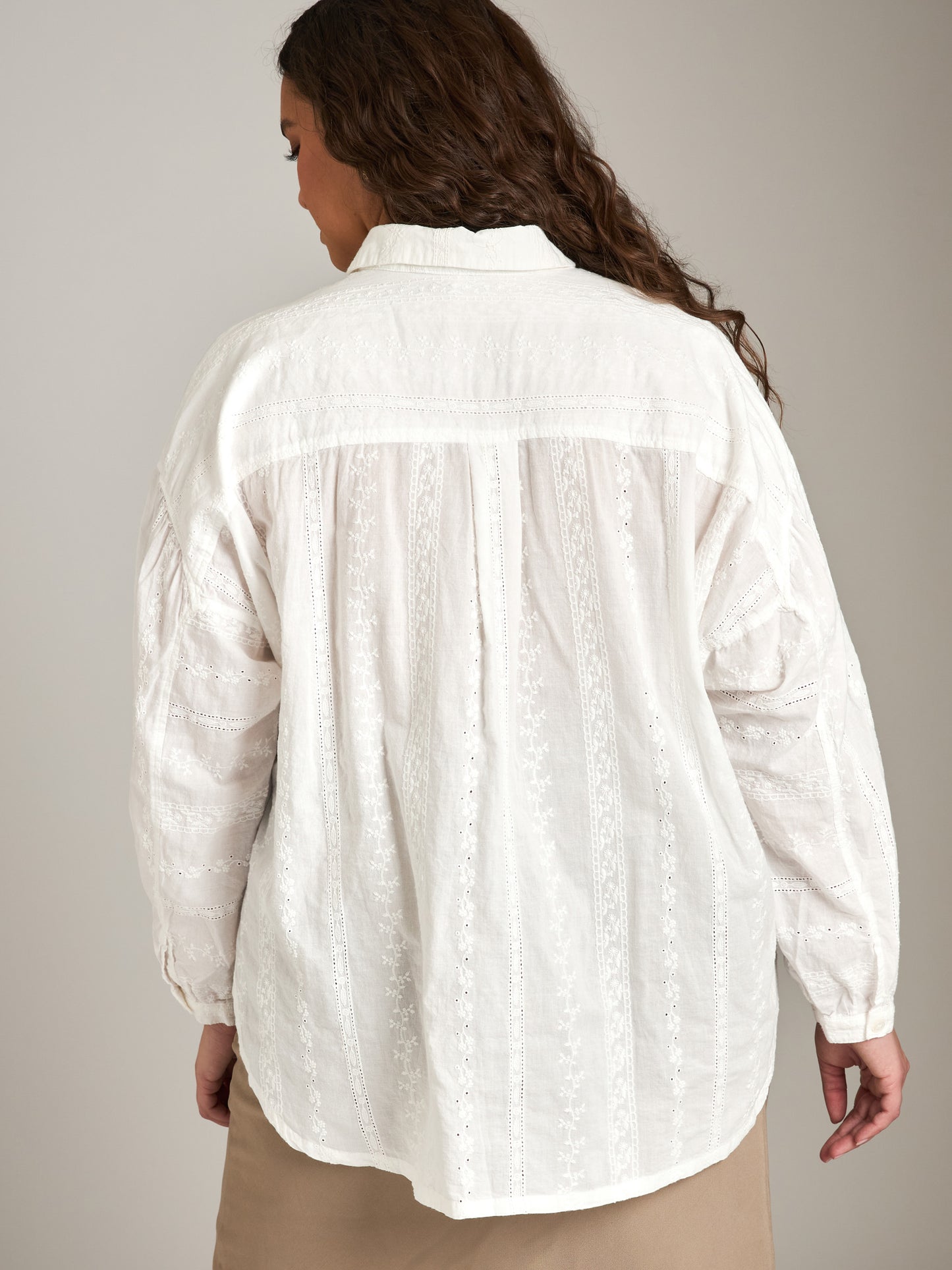 Eyelet Button Up Shirt