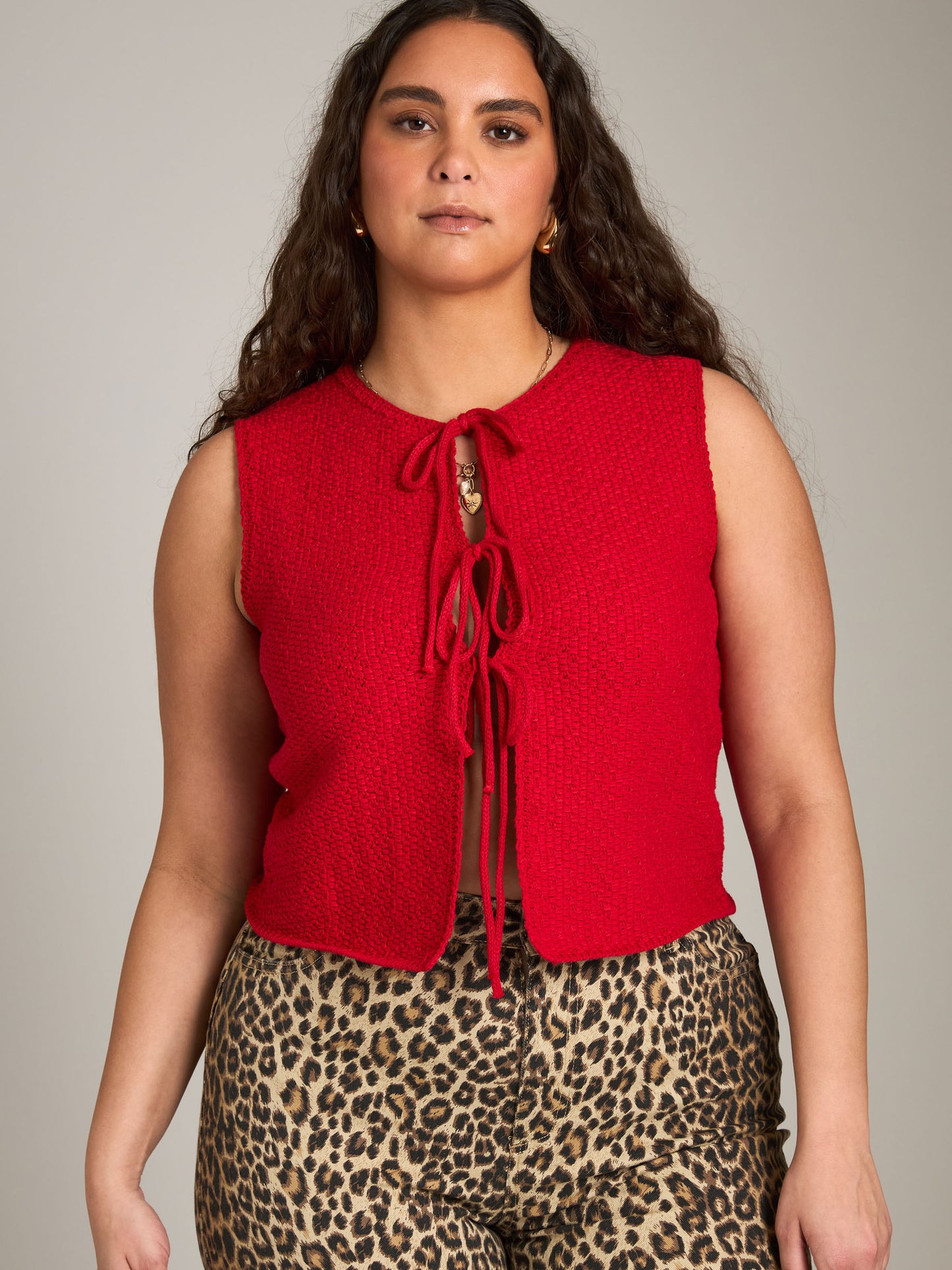 Knit Tie Front Vest
