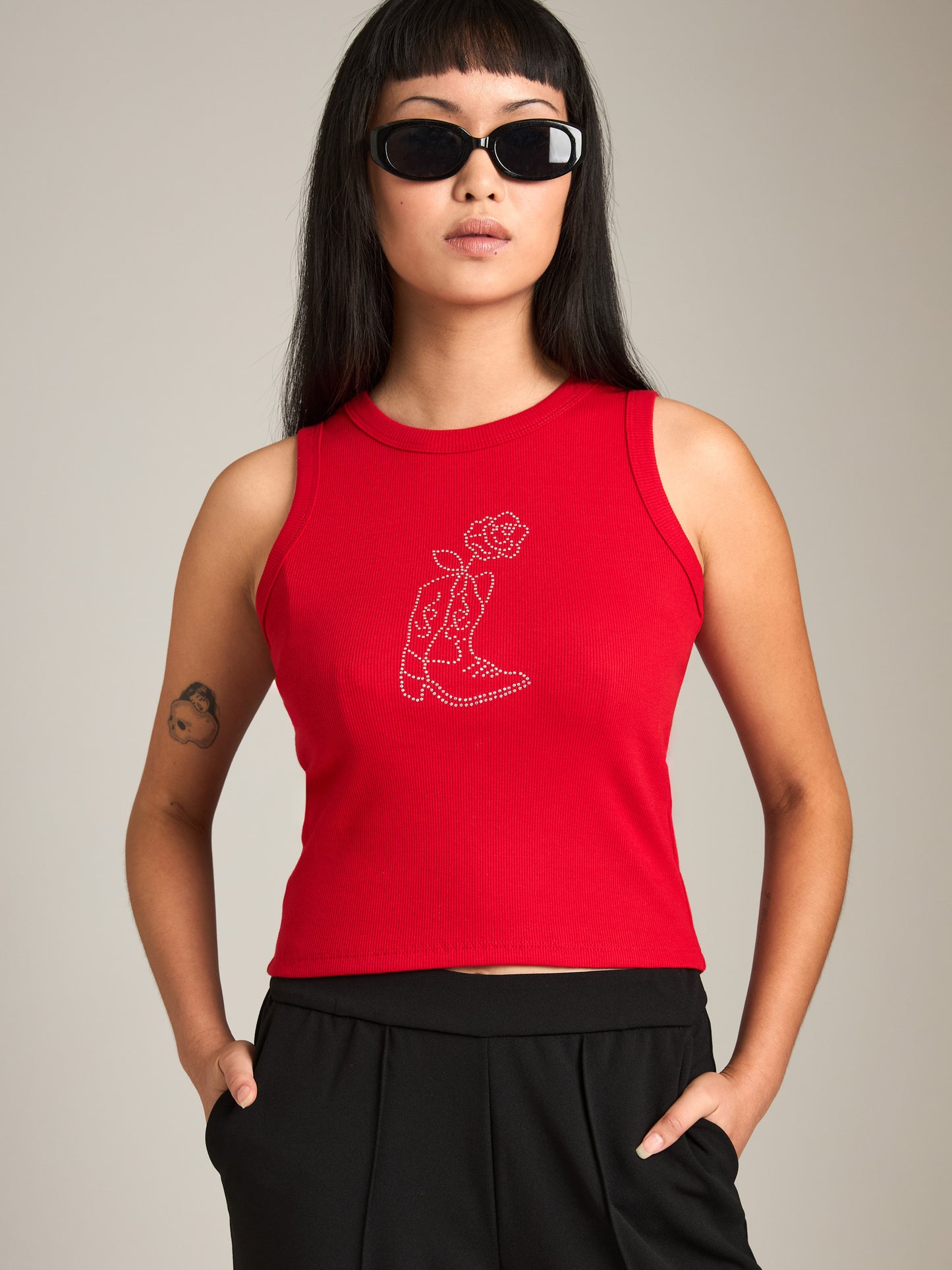 GIRL DANGEROUS - Boot and Rose Tank -