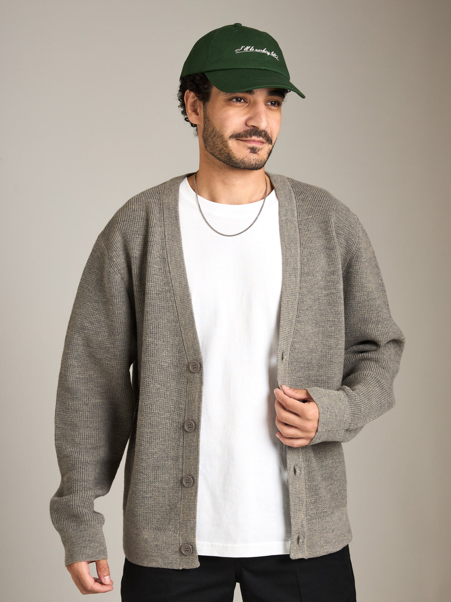 Waffle Classic Cardigan Sweater