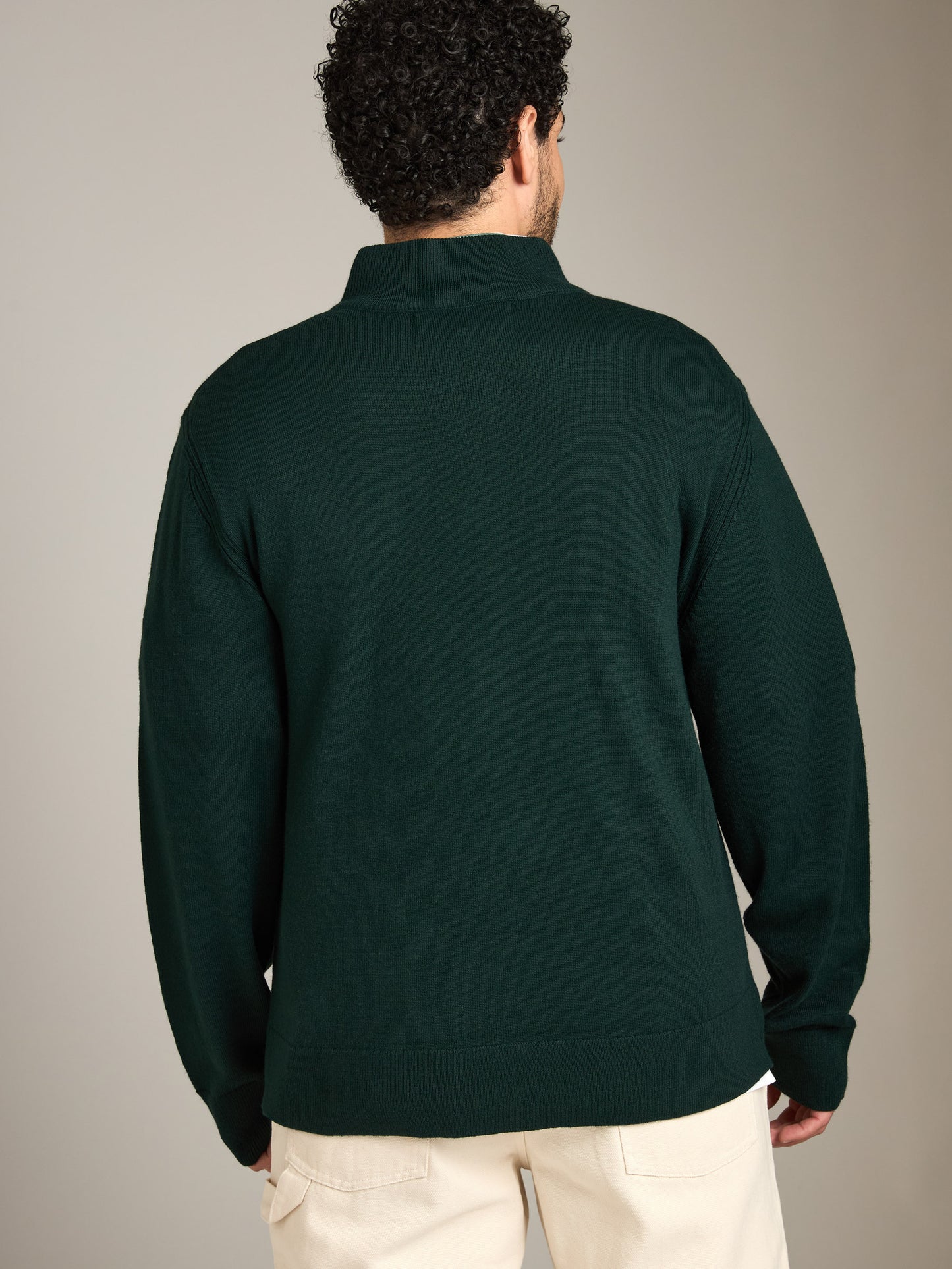 Jersey Stitch Quarter Zip Sweater