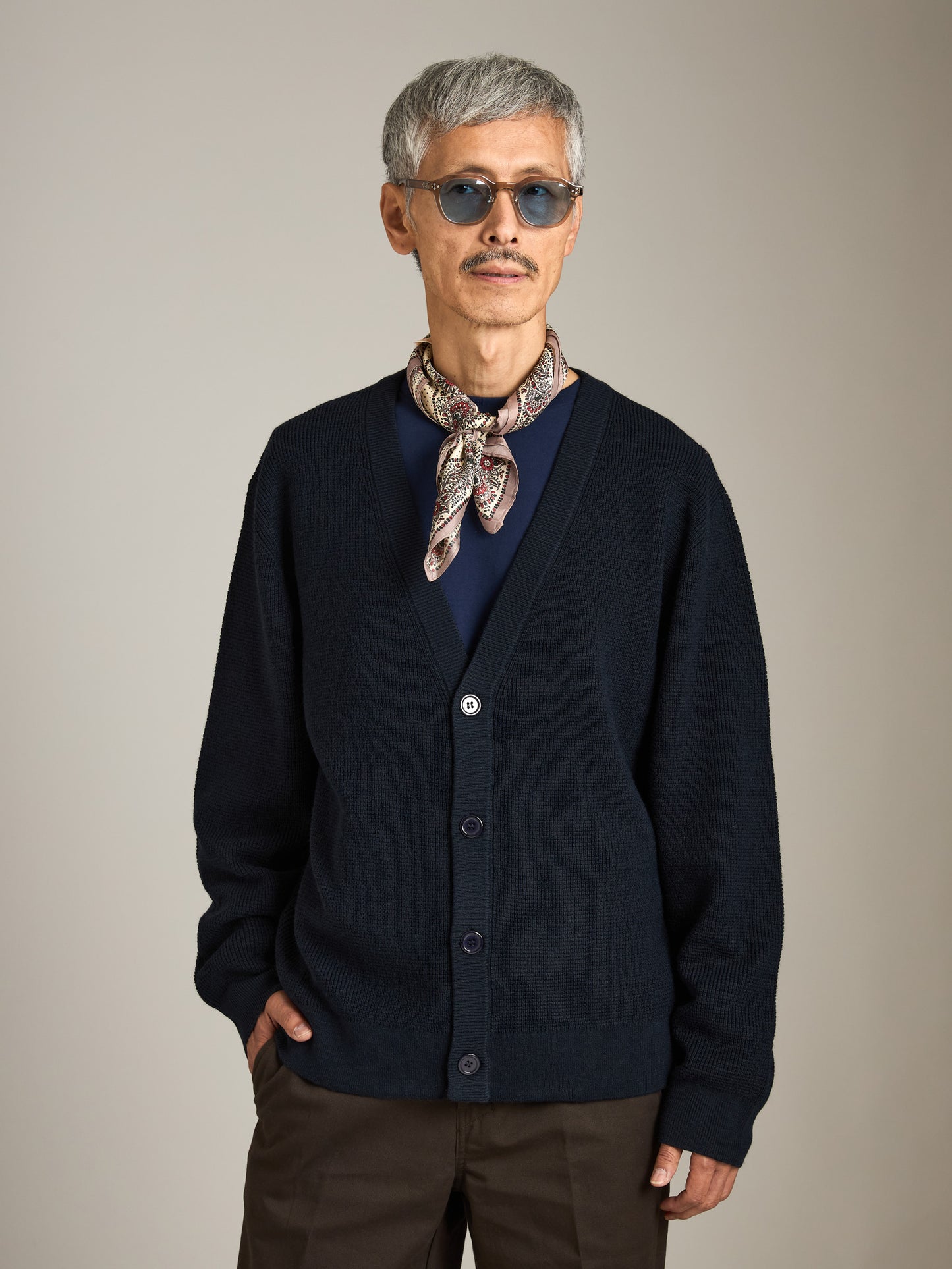 Waffle Classic Cardigan Sweater