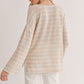 Sweater - SADIE & SAGE - Horizon Bell Sleeve Stripe Top - PLENTY