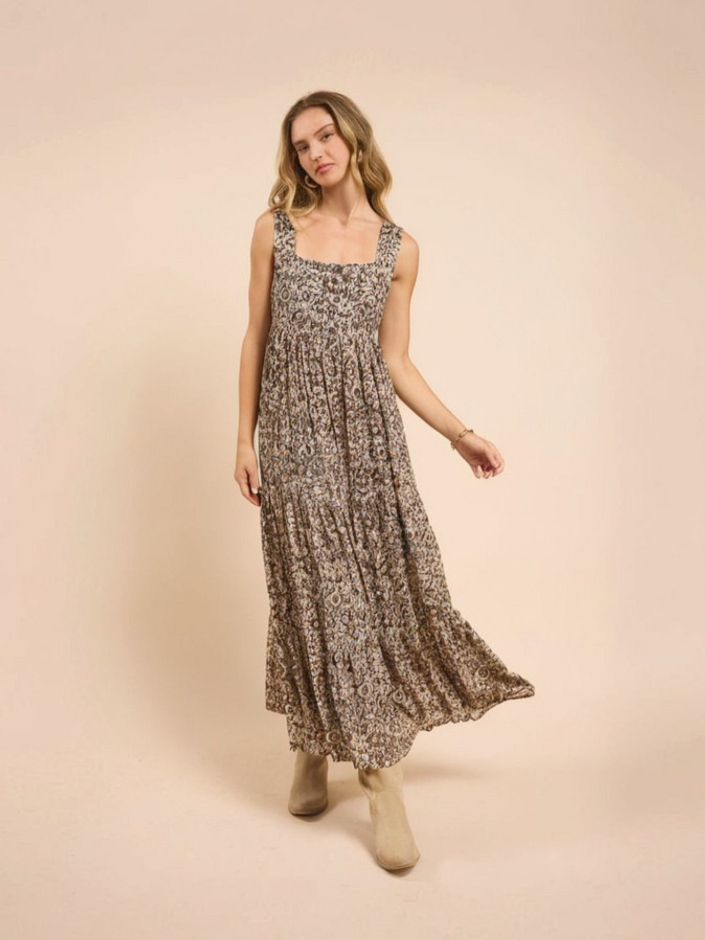 SADIE & SAGE-Desert Sunset Maxi Dress-Brown Multi