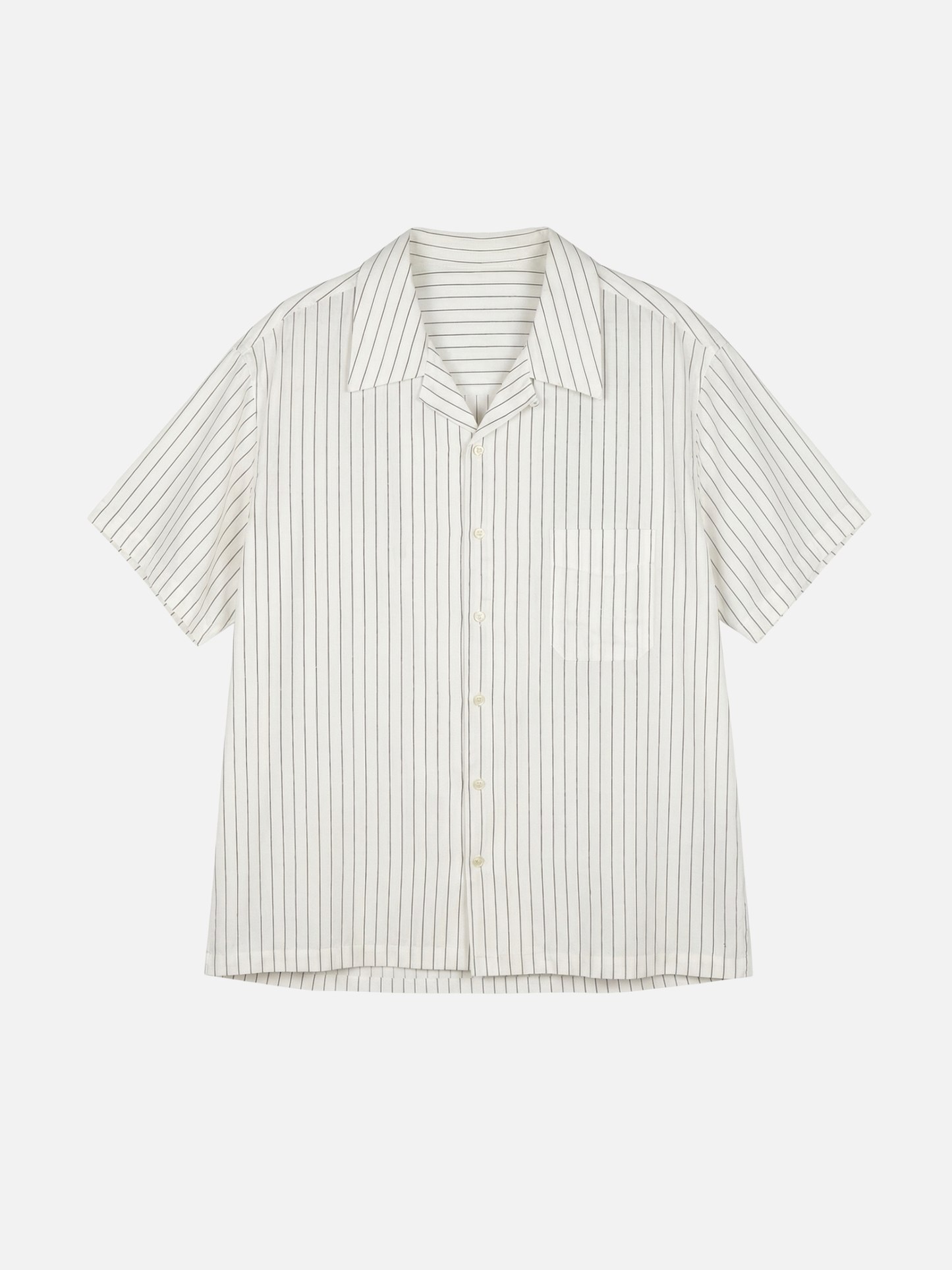 ATRIUM - Textured Pinstripe Camp Shirt -