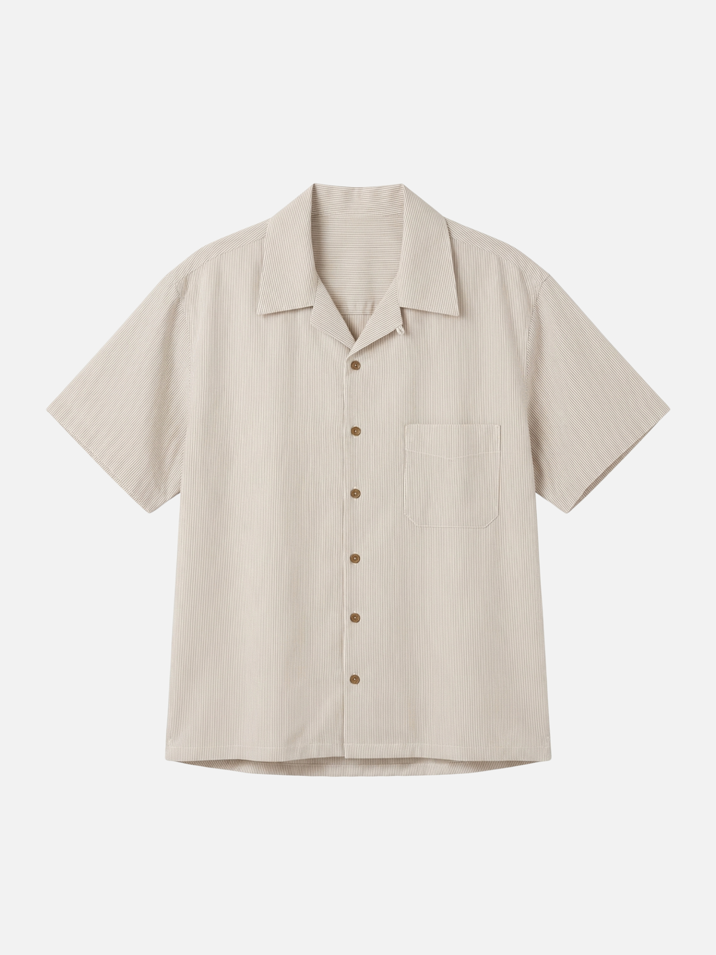 ATRIUM - Textured Stripe Camp Shirt -