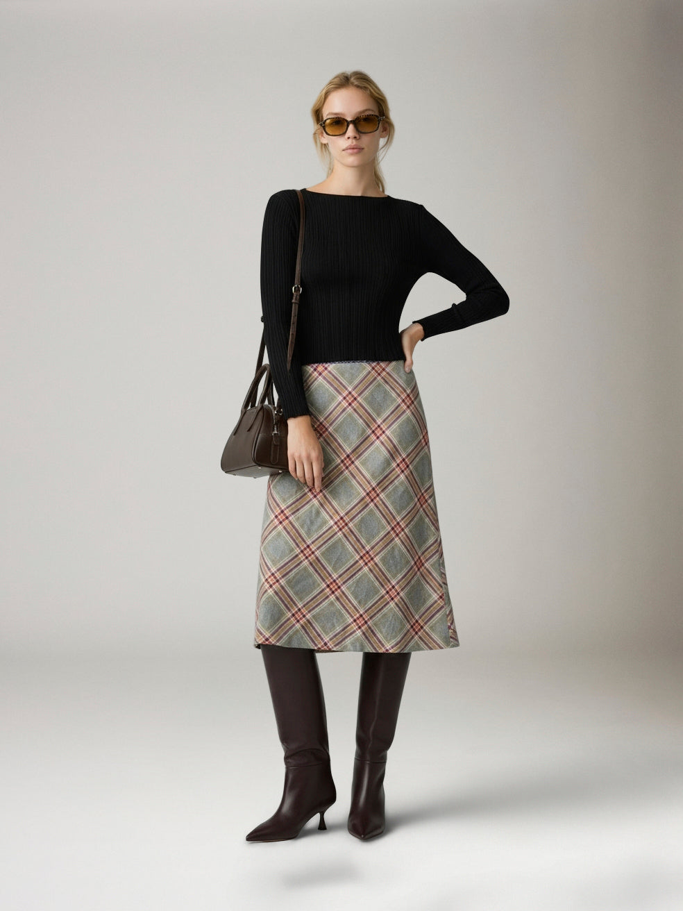 LOVEFINN - Pleated Longsleeve Top - Black