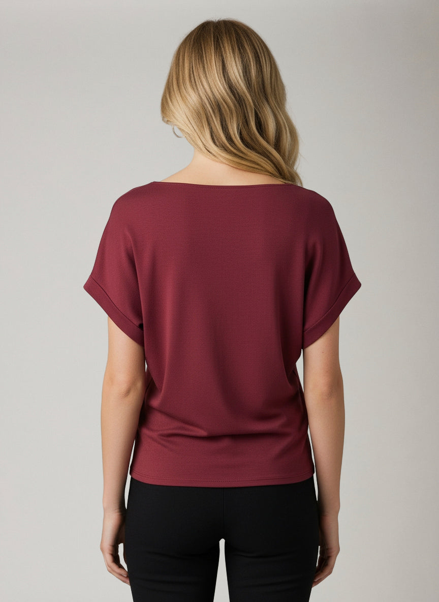Scuba Short Sleeve Dolman Top