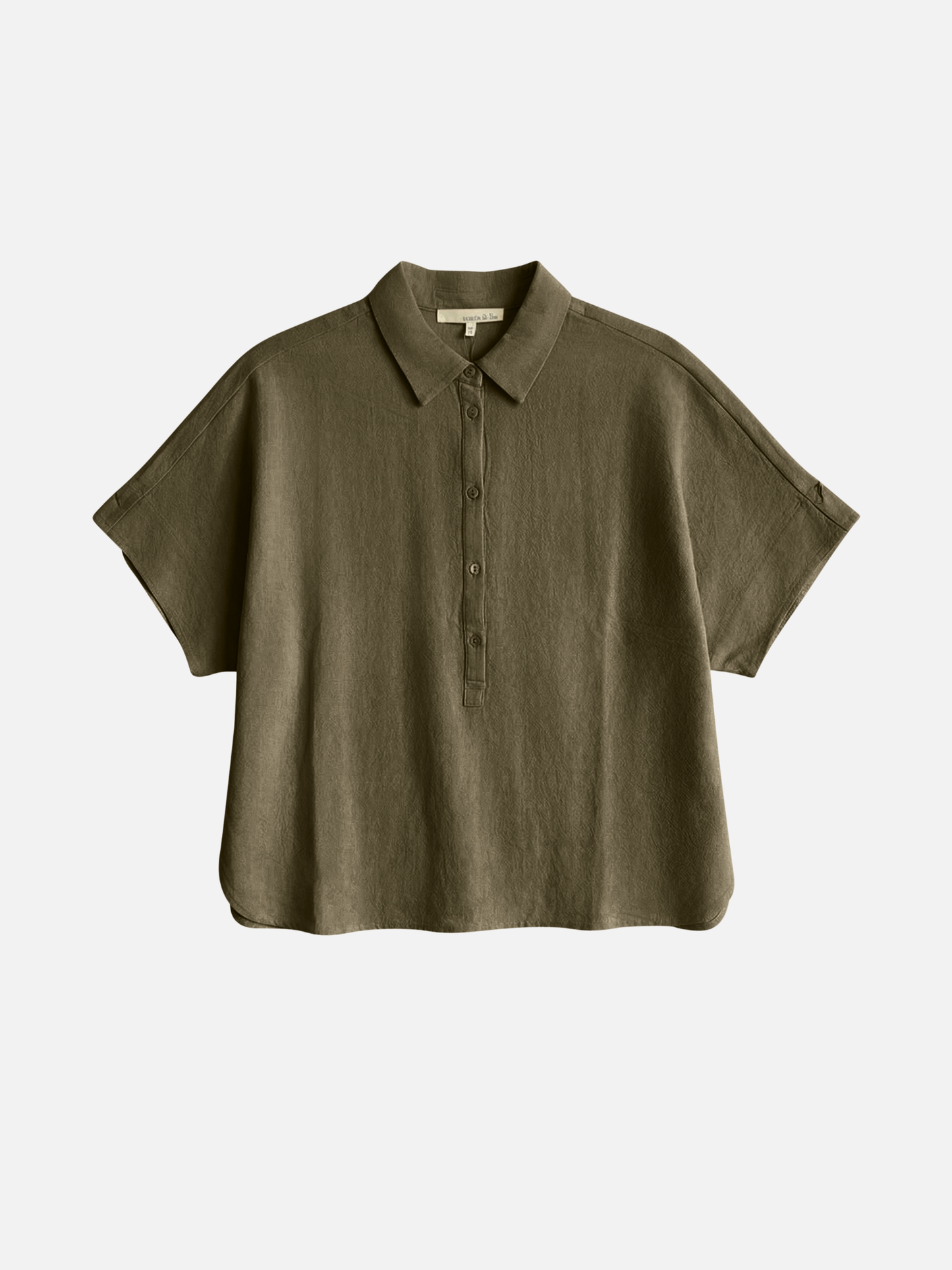 MONK & LOU - Camile Polo Top - Mocha Olive
