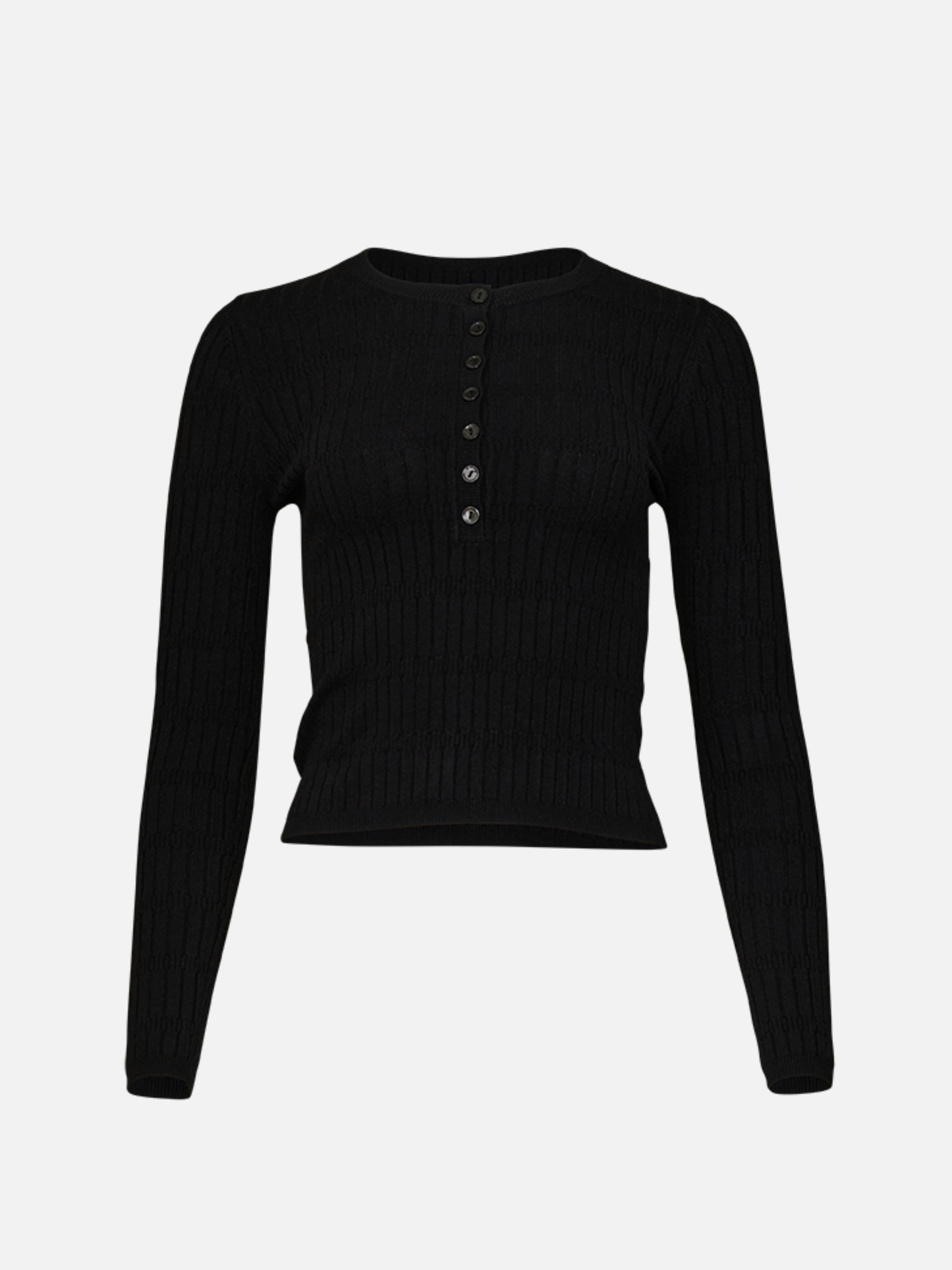 PROPAGANDA - Estelle Knit Henley - Black