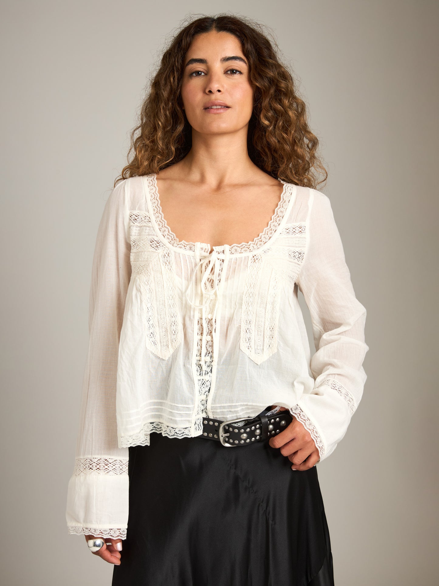 FREE PEOPLE - Evermore Long Sleeve Blouse -