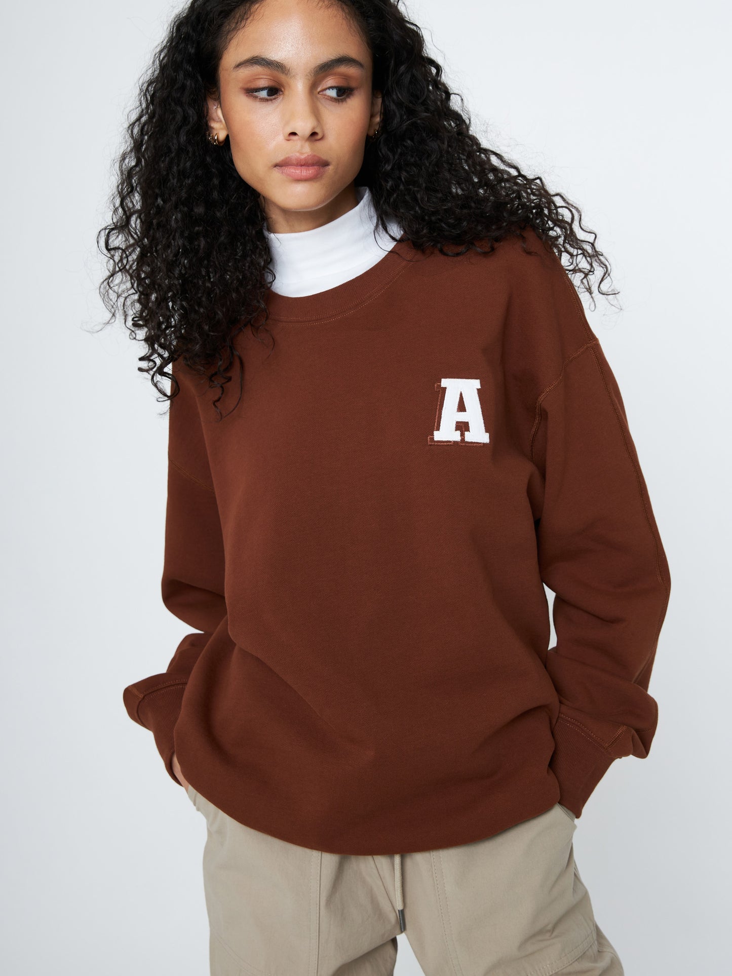 m sweaters - ATRIUM - French Terry Applique Logo Pullover - PLENTY