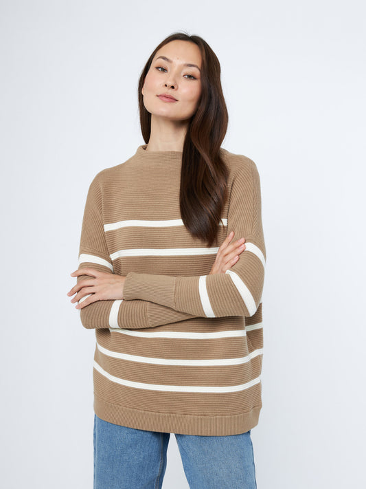 Sweater - Monk & Lou - Ottoman Marlon Stripe Tunic - PLENTY
