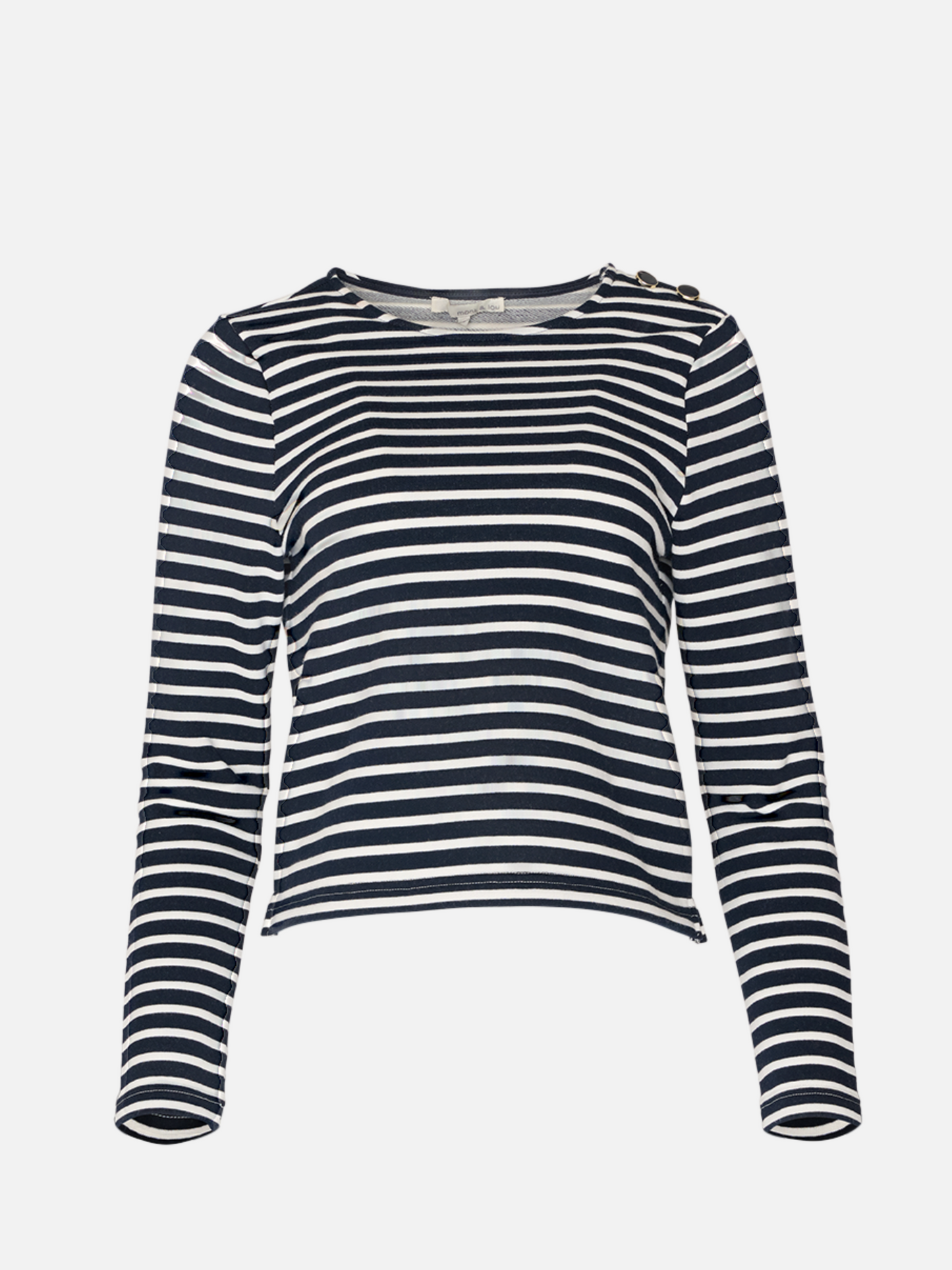 MONK & LOU - Jeri Breton Button Top - Navy Stripe