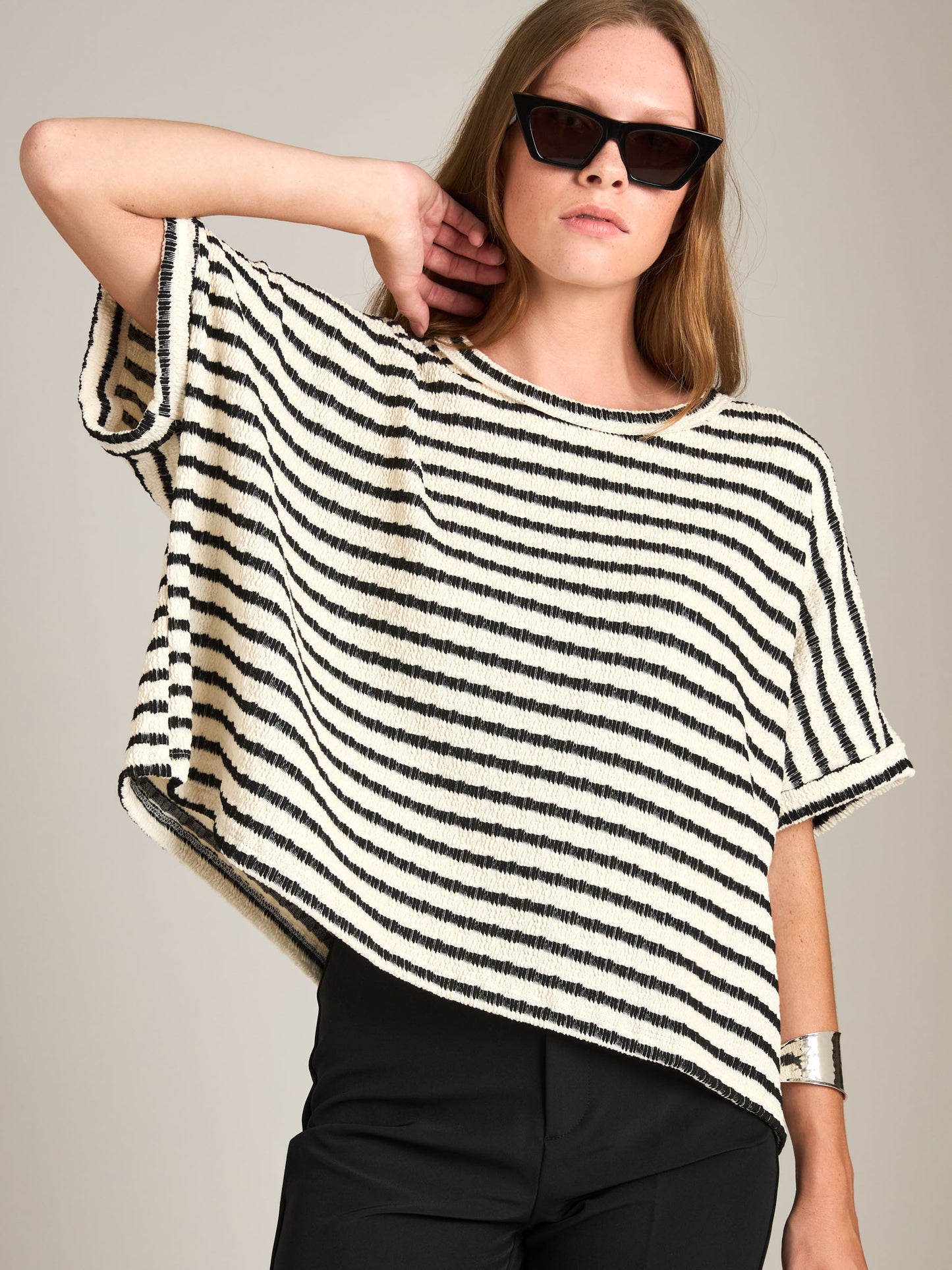 LOVEFINN - Stripe Boxy Top -