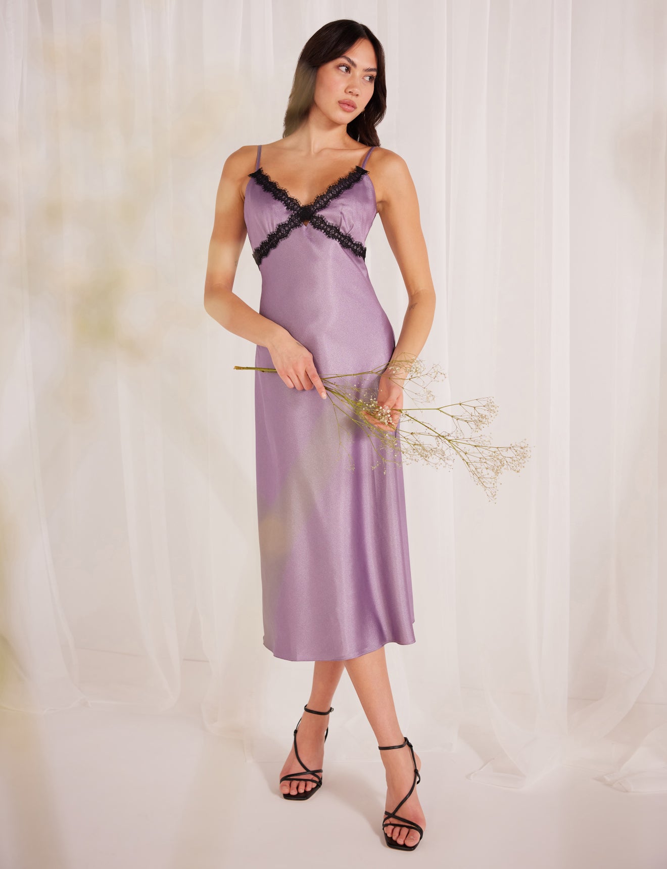 Dresses - Minkpink - Lillian Lace Trim Midi Dress - PLENTY