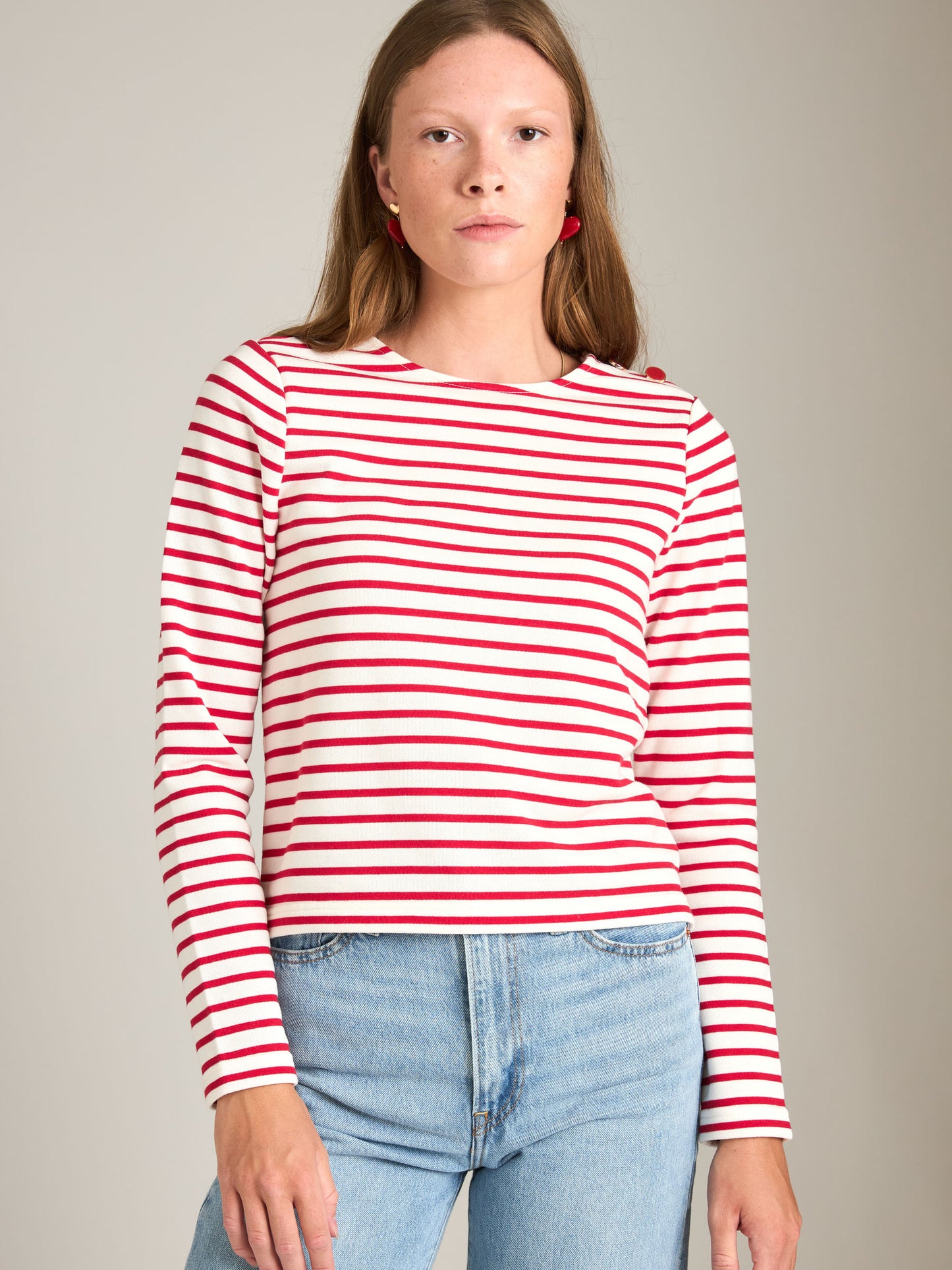 MONK & LOU - Jeri Breton Button Top -