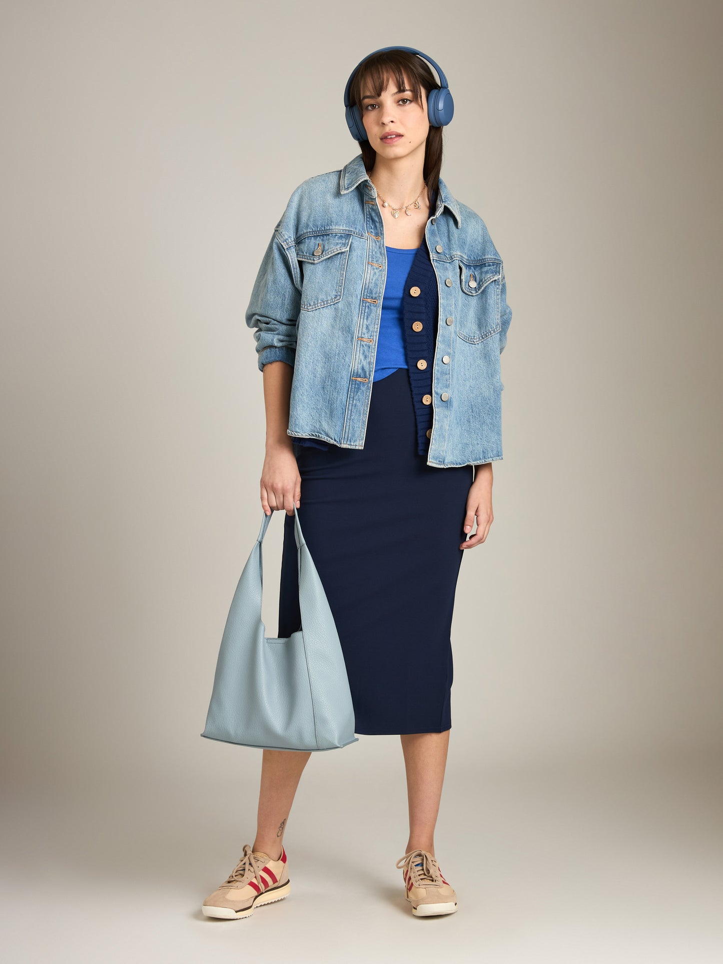 MONK & LOU - Meera Pencil Skirt - Navy Blue