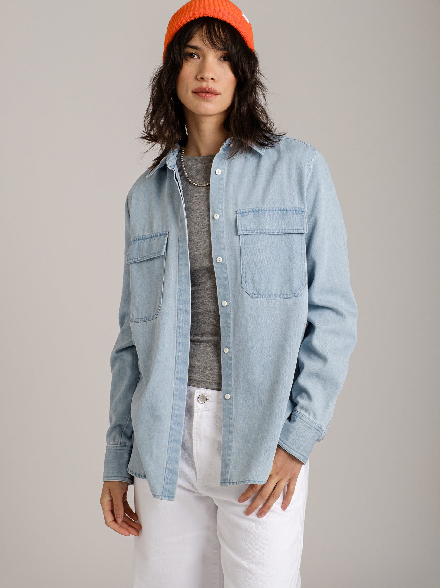 Skye Double Pocket Denim Utility Shirt