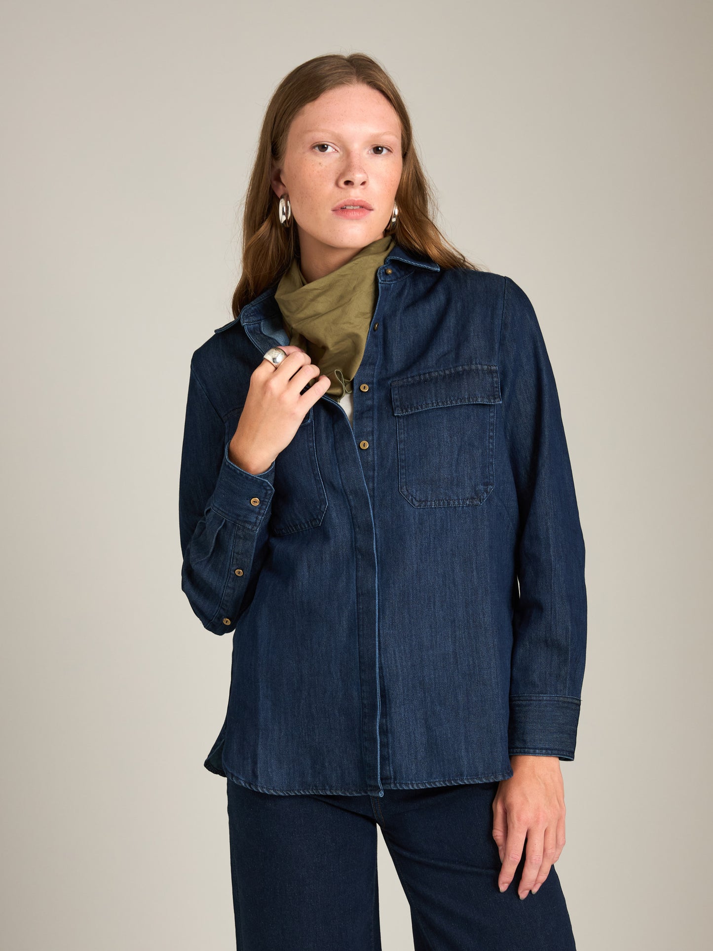 Skye Double Pocket Denim Utility Shirt