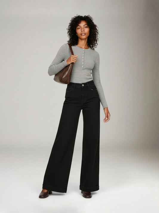 WARP & WEFT - NCE Relaxed Wide Leg Jeans - Inkwell -
