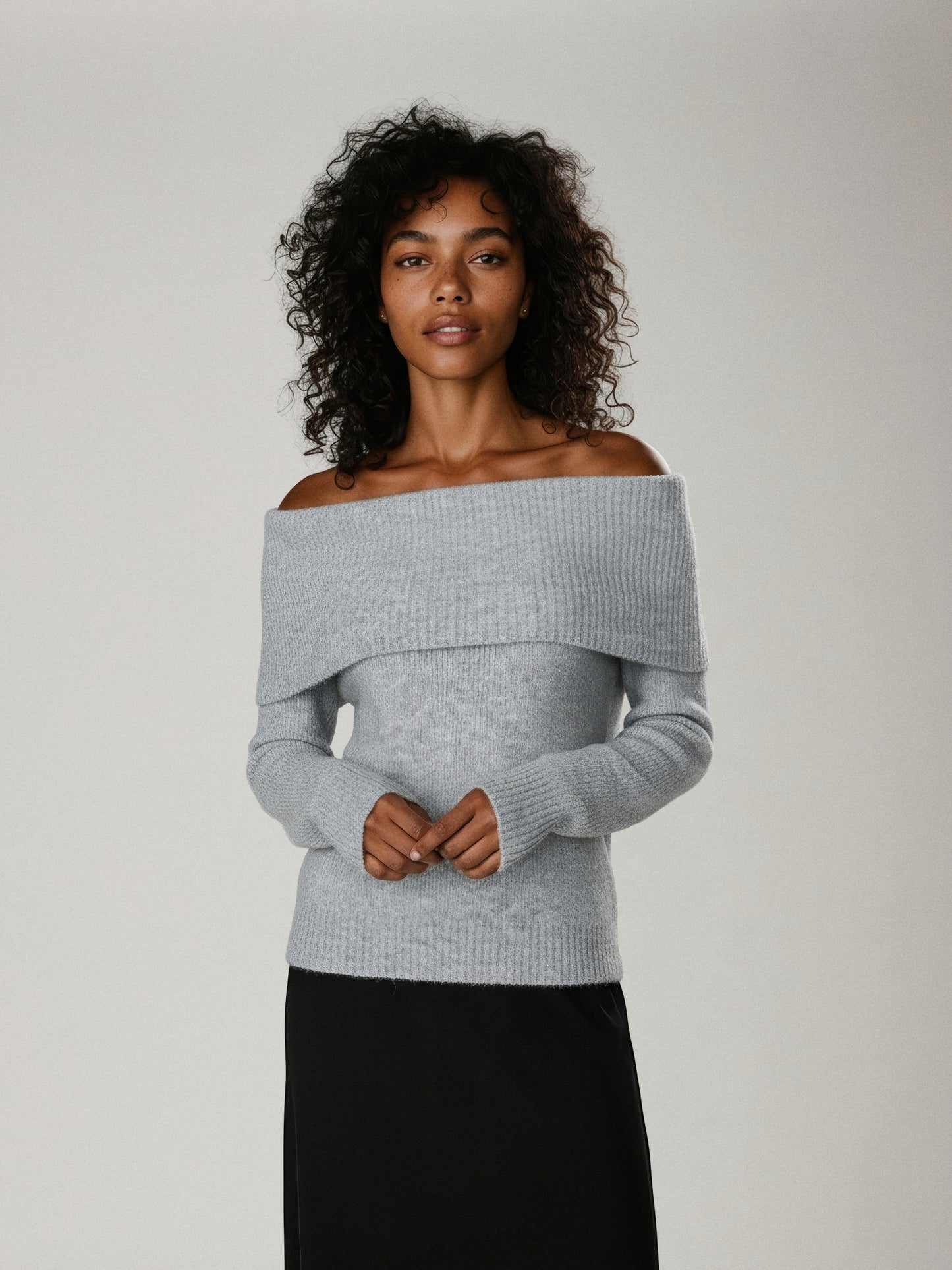 LOVEFINN - Angelique Off Shoulder Pullover Sweater -
