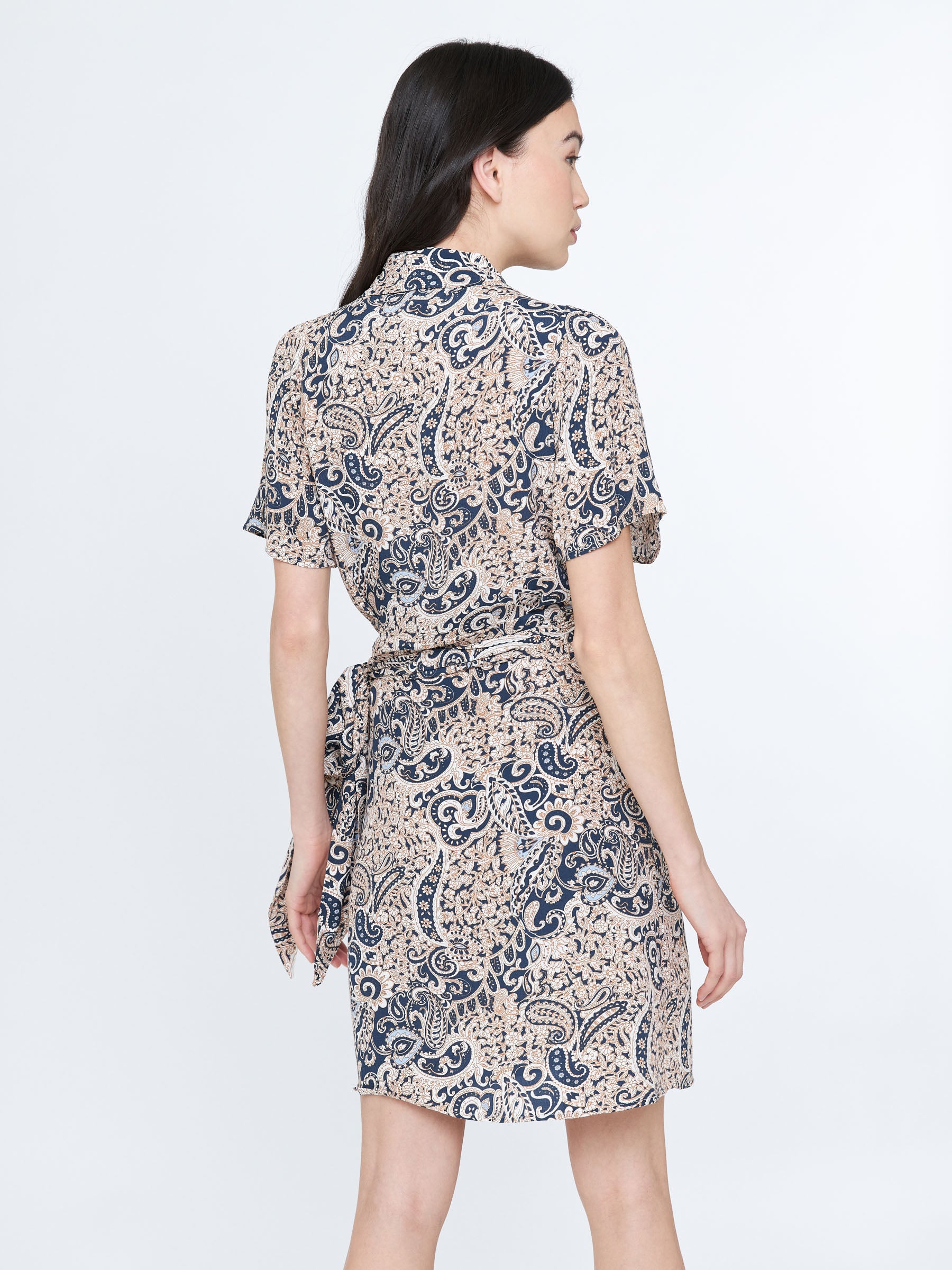 Dresses - Monk & Lou - Anastasia Print Polo Wrap Dress - PLENTY