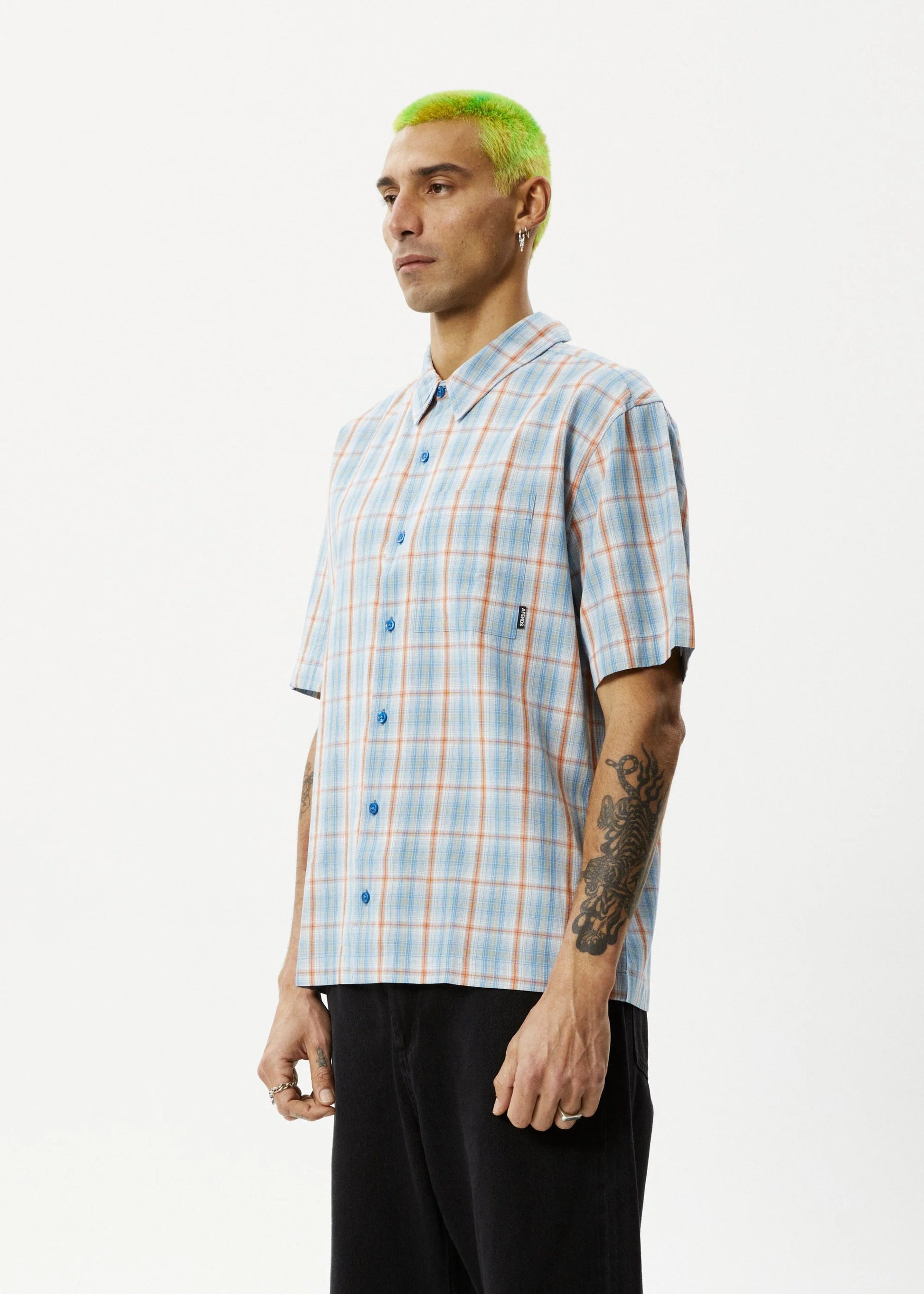 m tops - AFENDS - Position Recycled Short Sleeve Shirt - PLENTY