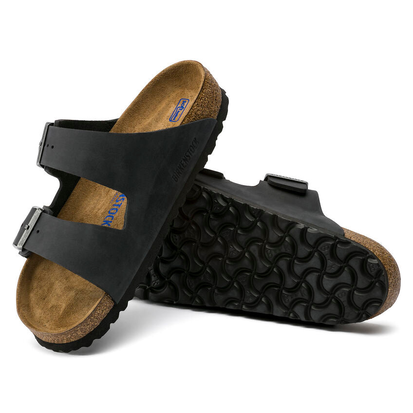 SHOES - BIRKENSTOCK - Arizona Soft Footbed - Oiled Leather Black - PLENTY