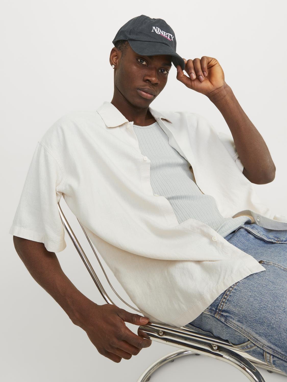 m tops - JACK JONES - Faro Linen Oversized Shirt - PLENTY