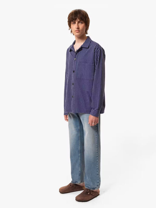 m tops - Nudie - Berra Striped Worker Shirt - PLENTY