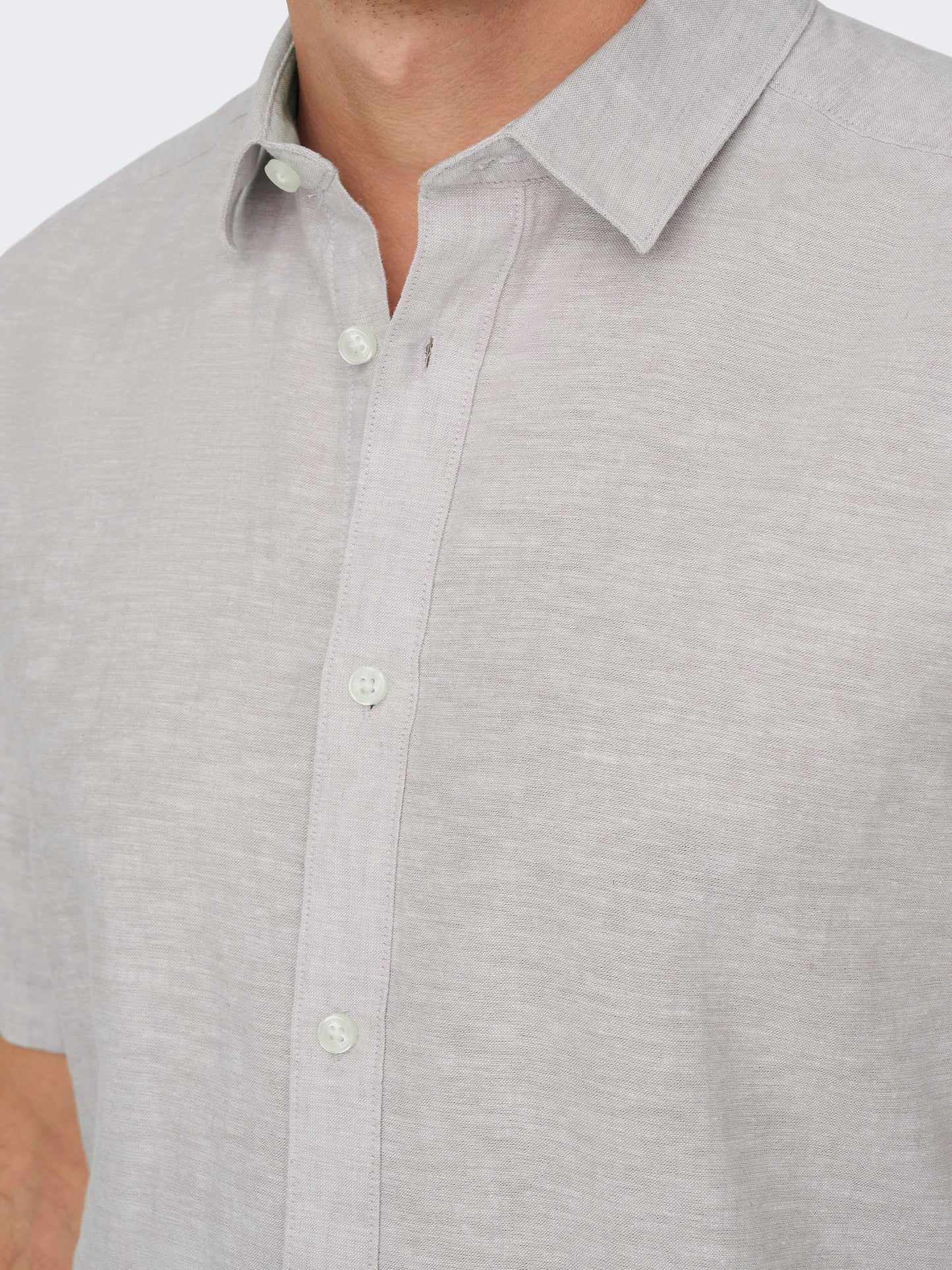 m tops - ONLY&SONS - Caiden Solid Linen Shirt - PLENTY