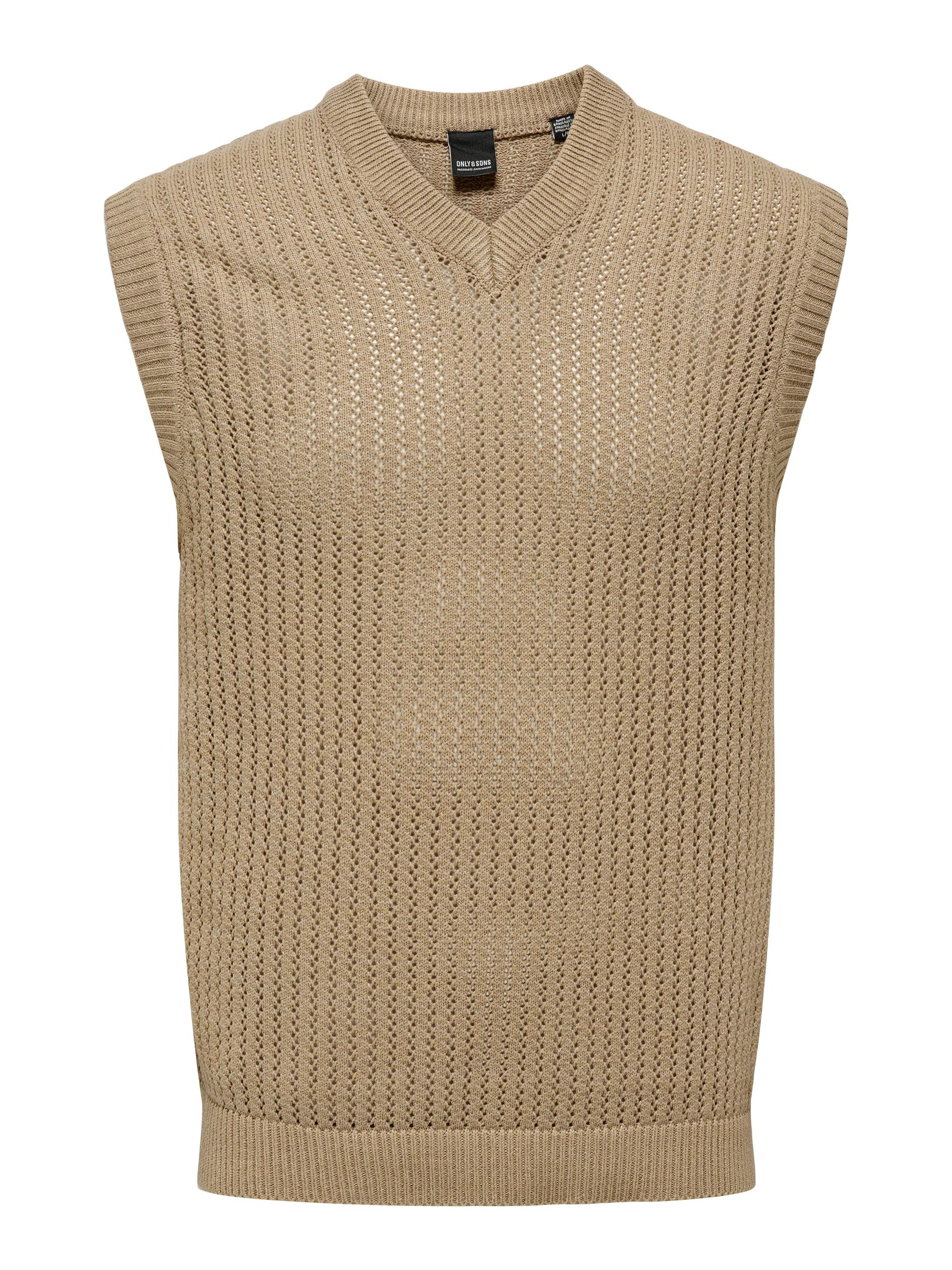 m sweaters - ONLY&SONS - Dax Life V-Neck Knit Vest - PLENTY