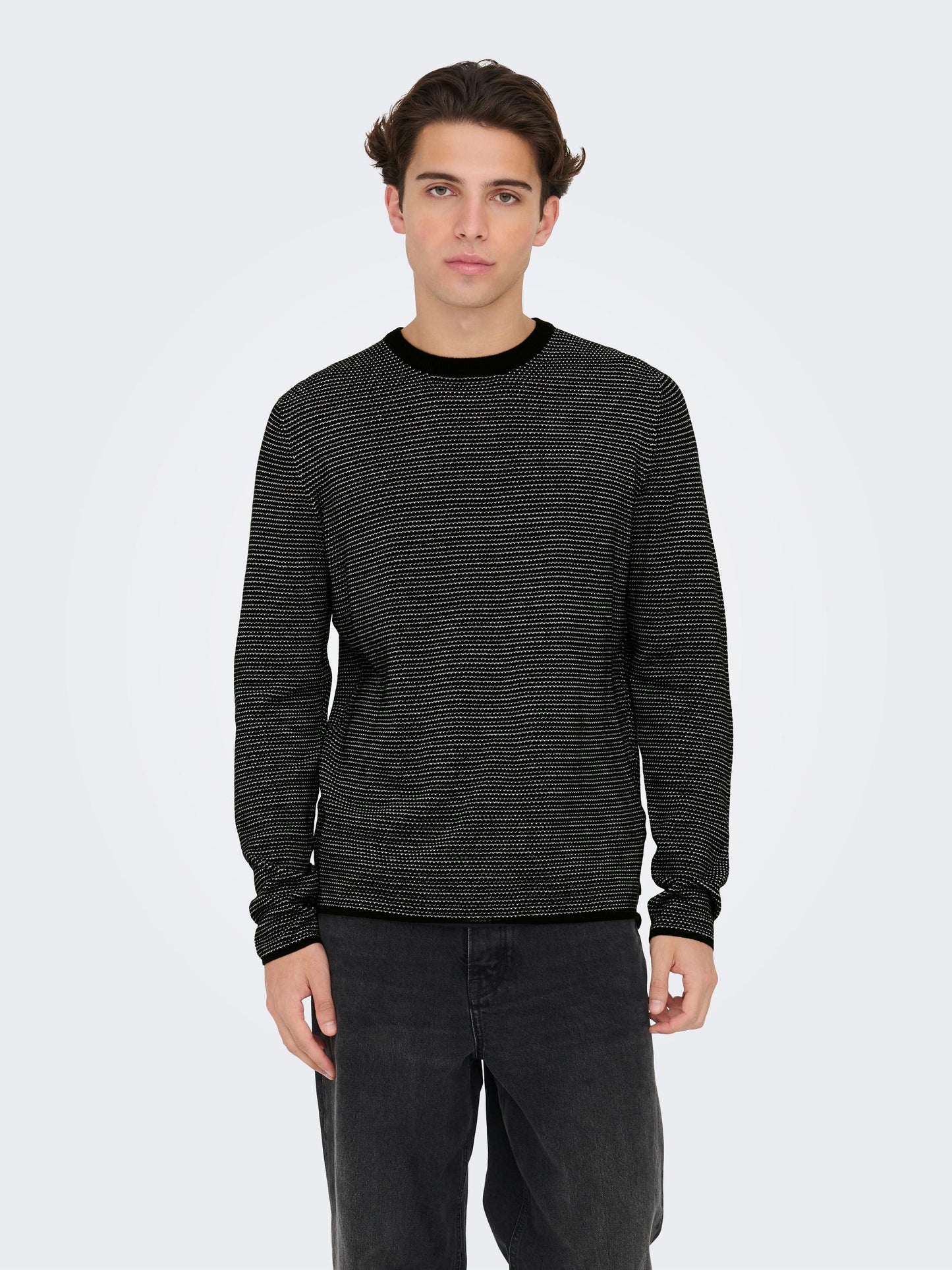 sweaters - ONLY&SONS - Niguel 12 Stripe Crew Knit - PLENTY