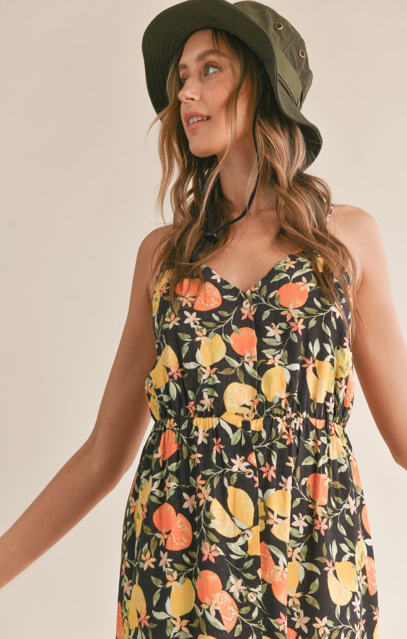 Fruitful Button Down Maxi Dress