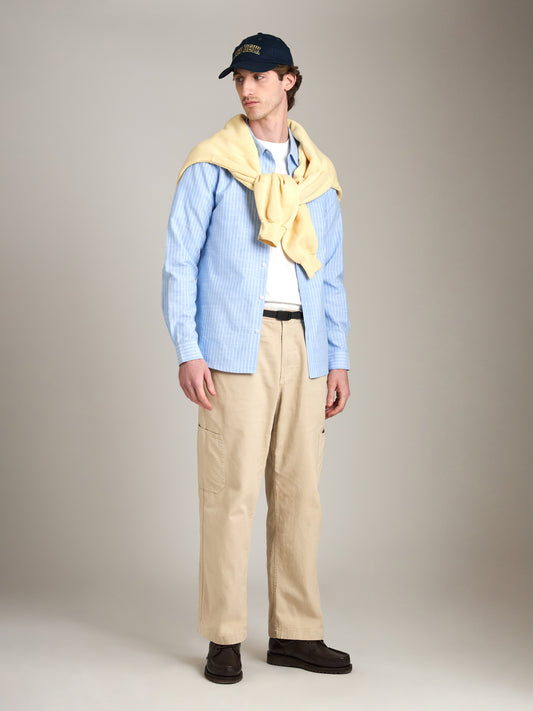 ATRIUM - Classic Striped Long Sleeve Button Up Shirt -