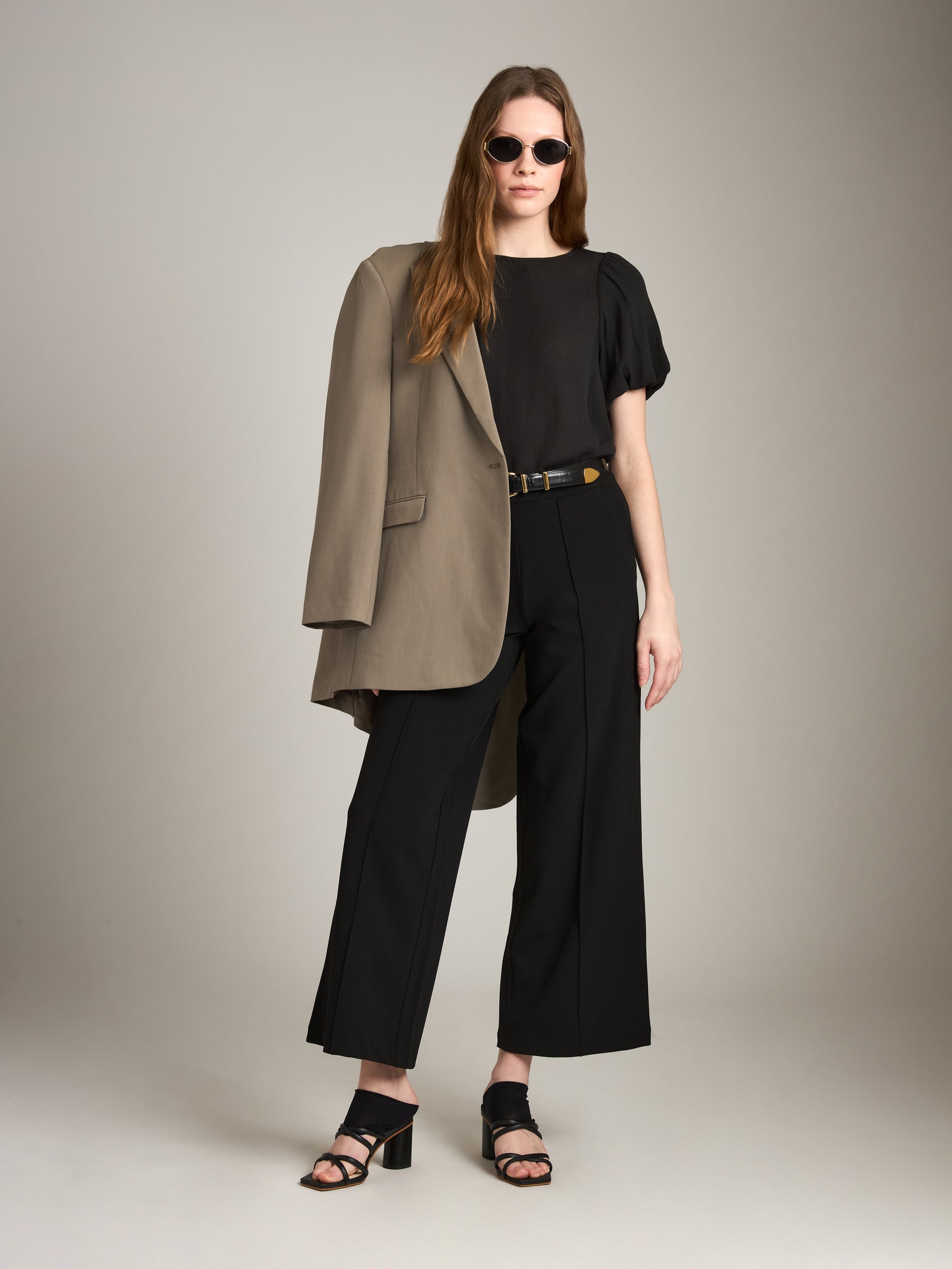 MONK & LOU - Amy Pintuck Wide Leg Pants