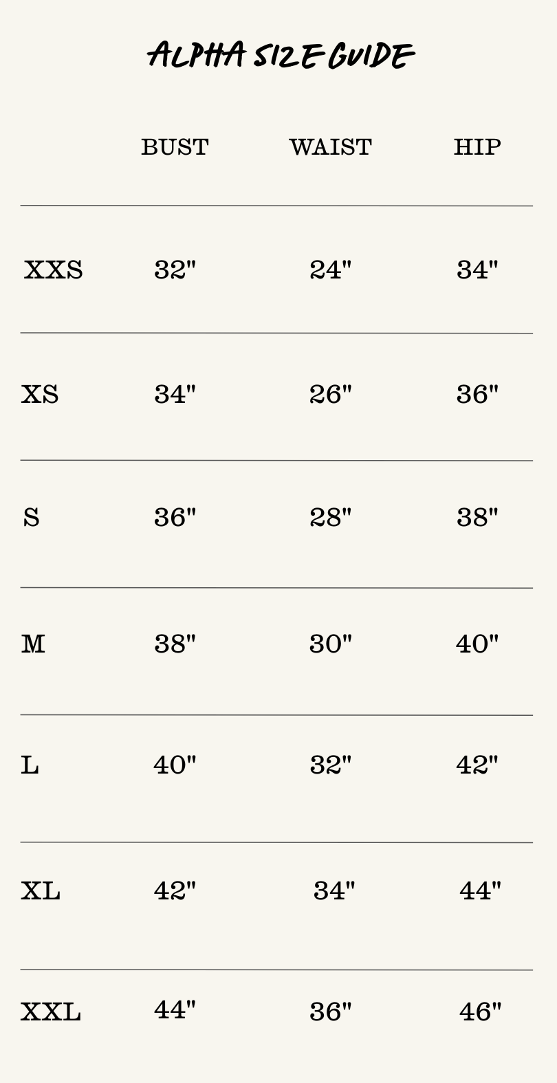 Size Chart
