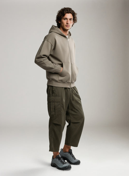 ONLY & SONS - Goyle Scuba Zip Up Hoodie - Walnut