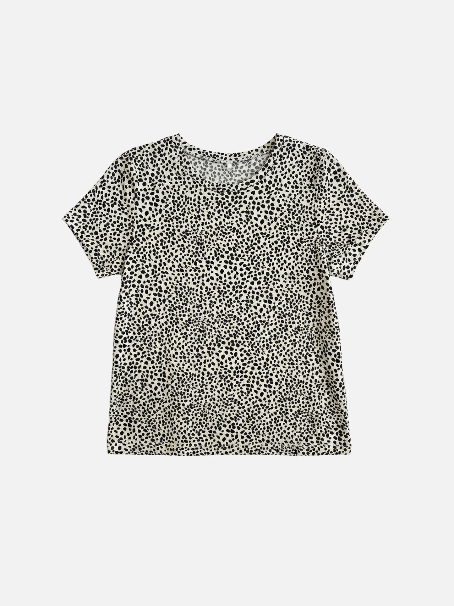 MONK & LOU - Printed Virgo T-Shirt - Black White Mini Leopard