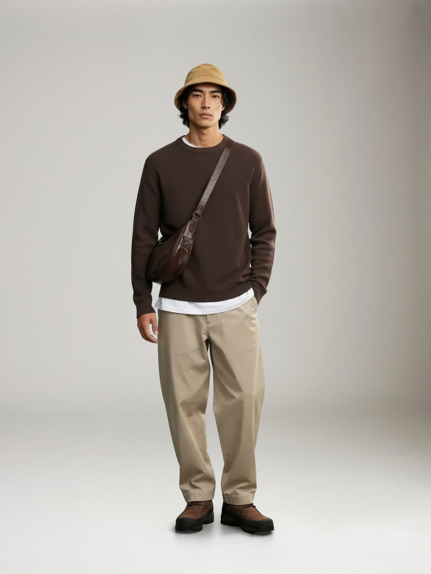 ONLY & SONS - Tony Longsleeve Waffle Knit - Coffee Bean
