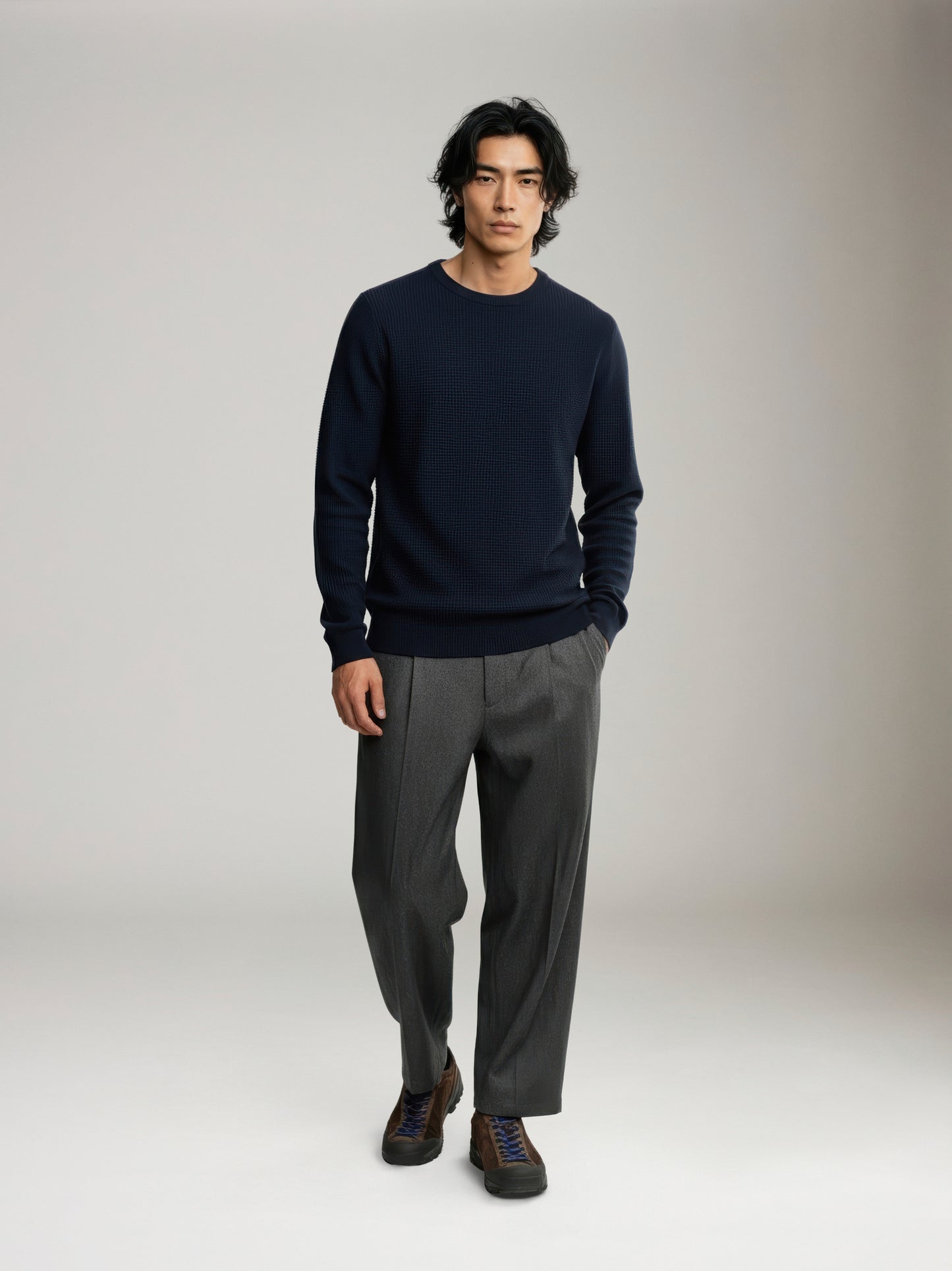 ONLY & SONS - Tony Longsleeve Waffle Knit - Dark Sapphire