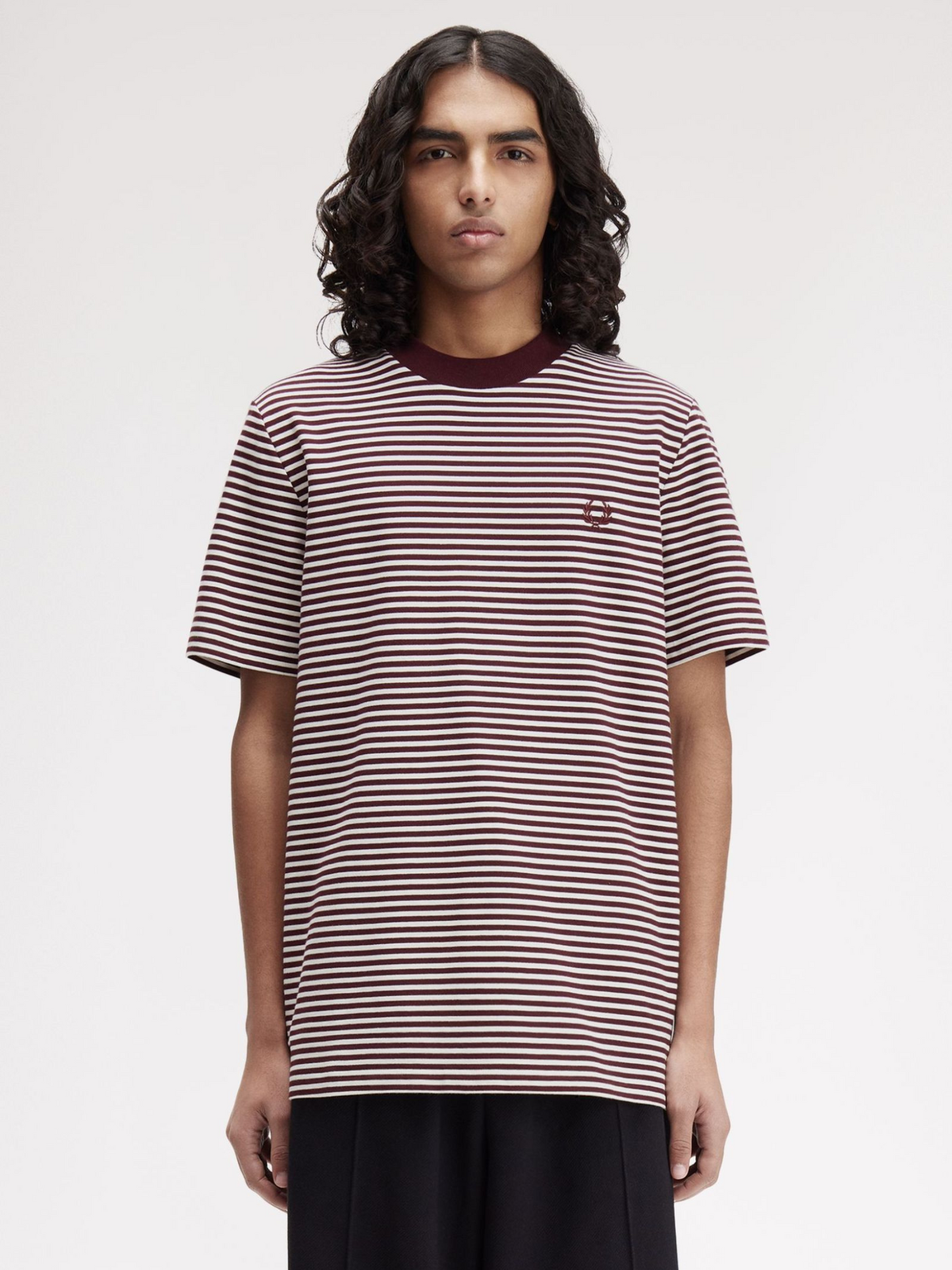 FRED PERRY - Fine Stripe Heavyweight T-Shirt -