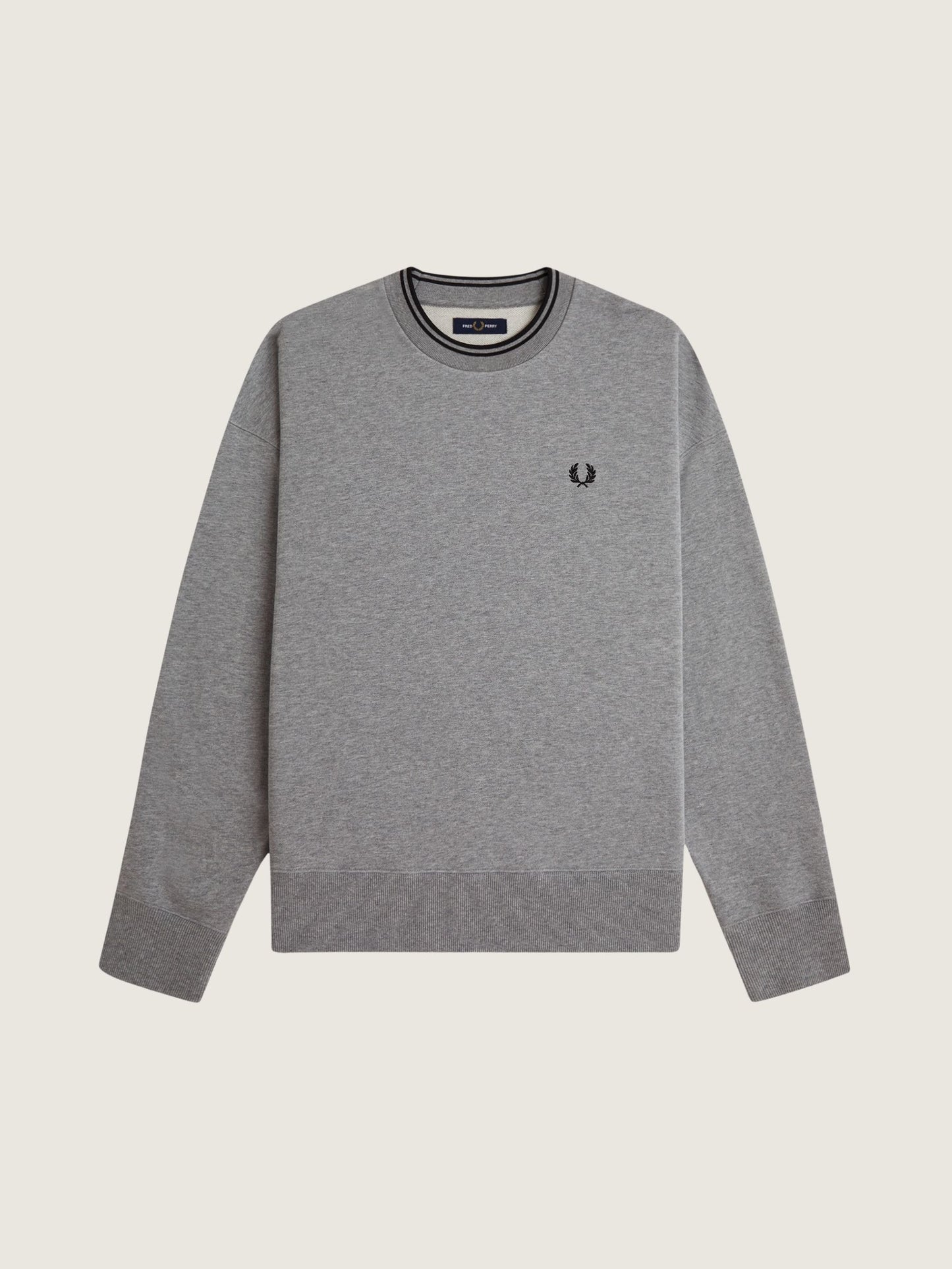FRED PERRY - Oversized Tipped Sweatshirt - Steel Marl