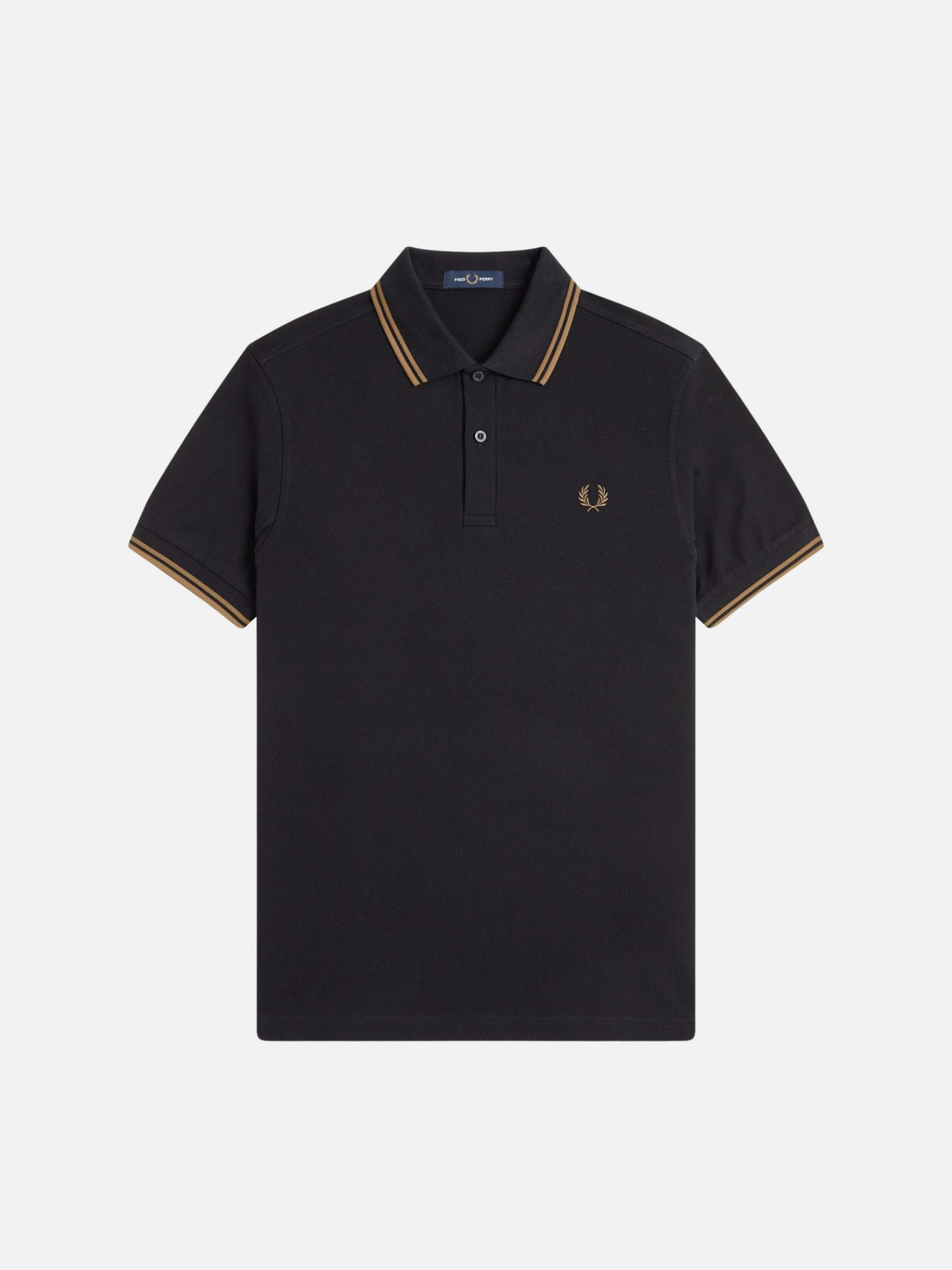 FRED PERRY - Twin Tipped Shirt - Black / Shaded Stone