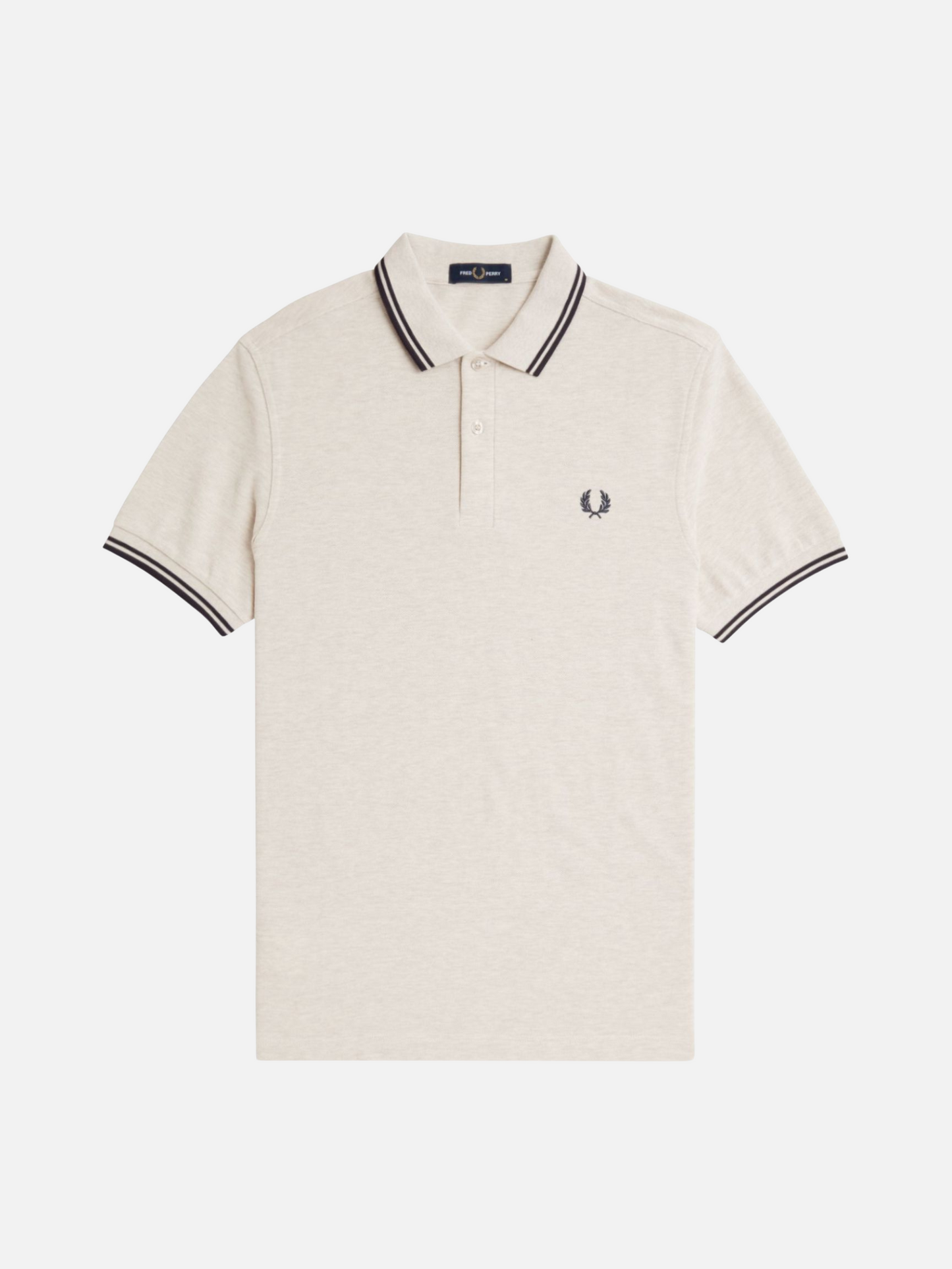 FRED PERRY - Twin Tipped Shirt - Porridge Marl / Anchor Grey