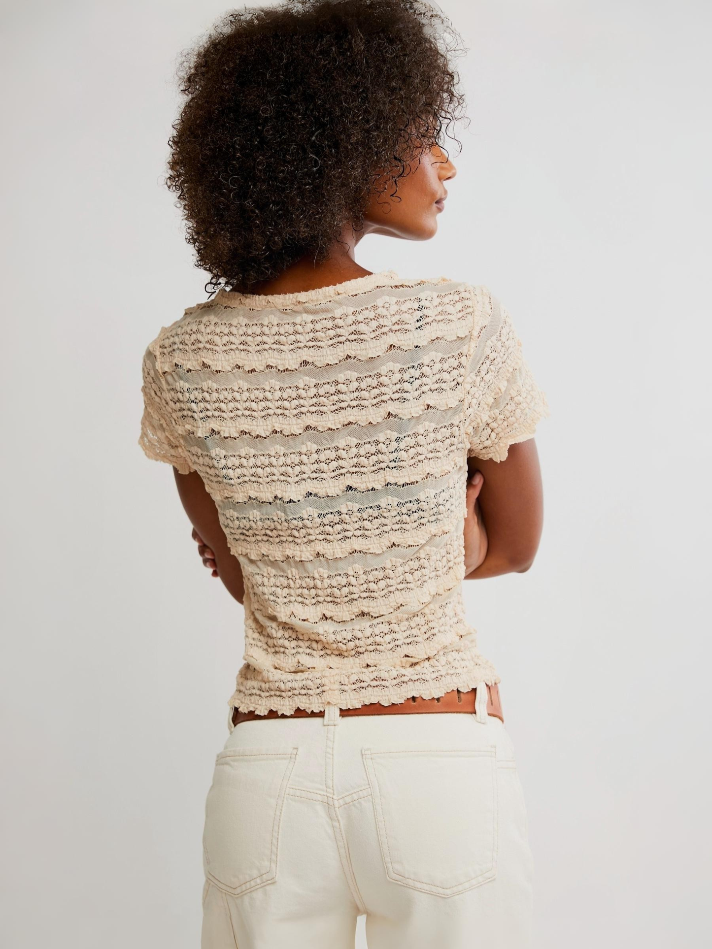 FREE PEOPLE - Angelina Lace Tee -