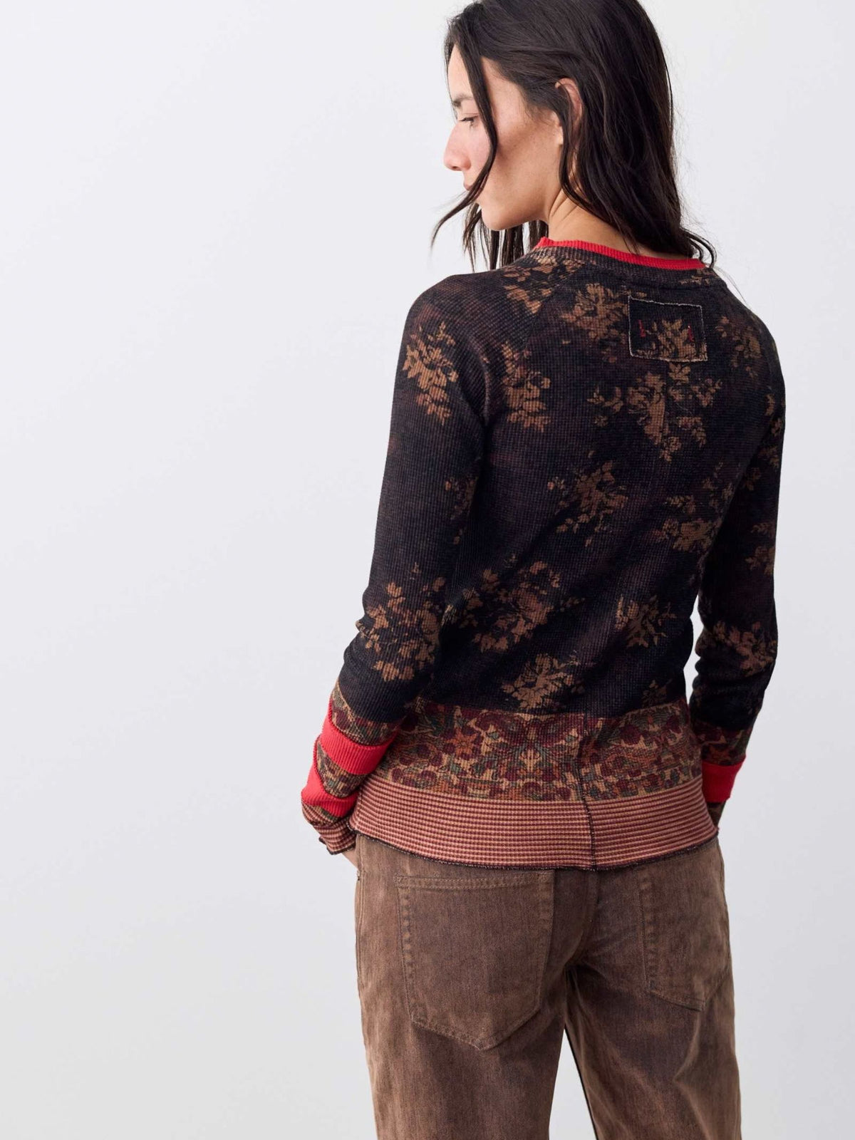 FREE PEOPLE - Easy Does It Longsleeve Printed Top -